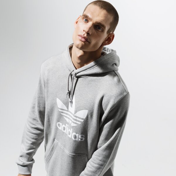 Мъжки суичър ADIDAS СУИТЧЪР С КАЧУЛКА TREFOIL HOODIE ADICOLOR dt7963 цвят сив