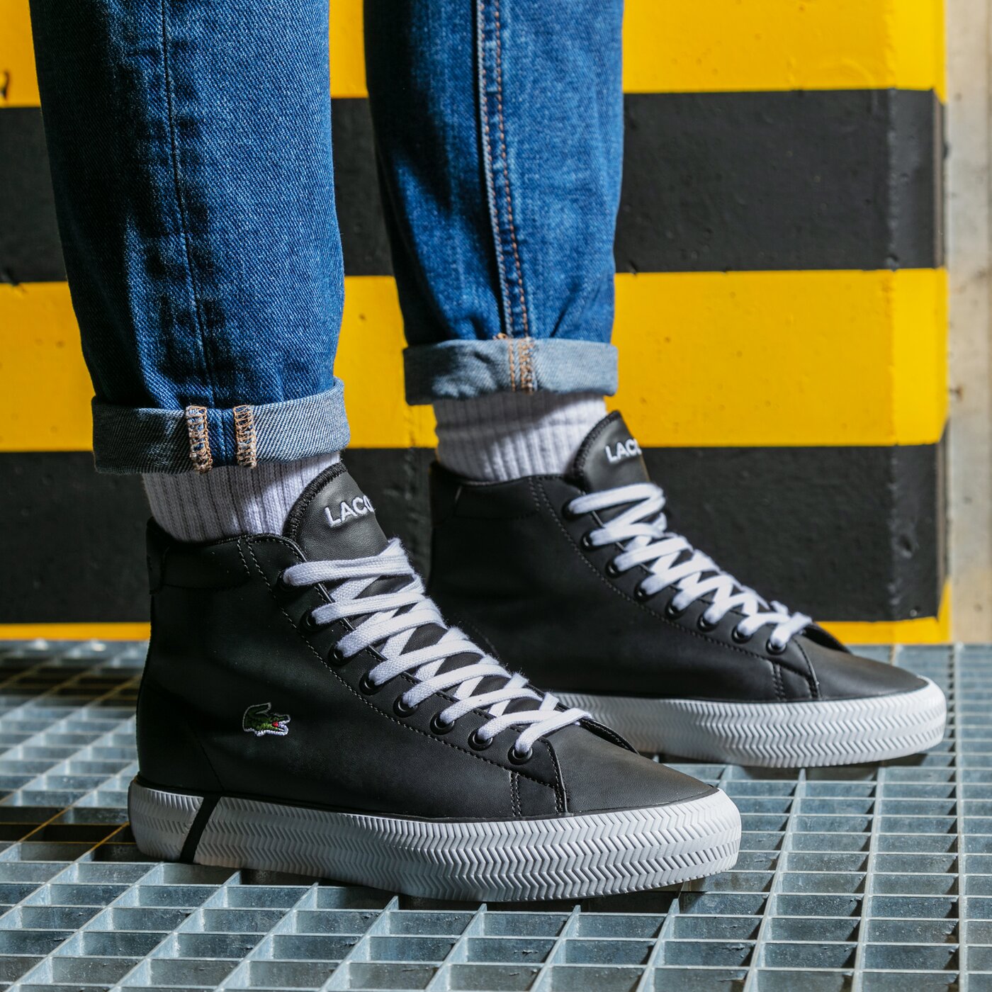 Детски маратонки LACOSTE GRIPSHOT MID 0121 1 CUJ 742cuj0002312 цвят черен