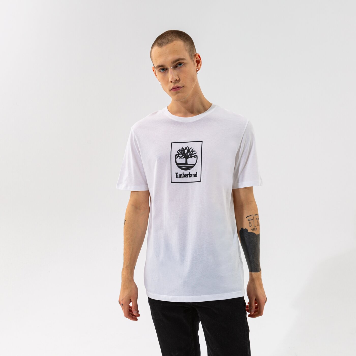 Мъжка тениска TIMBERLAND ТЕНИСКА TREE LOGO TEE WHITE tb0a5pjv1001 цвят бял