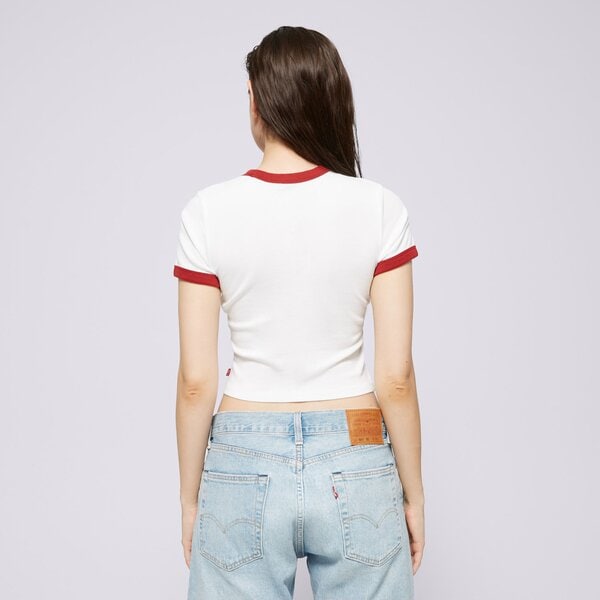 Дамска тениска LEVI'S ТЕНИСКА GRAPHIC MINI RINGER NEUTRALS a3523-0098 цвят бял