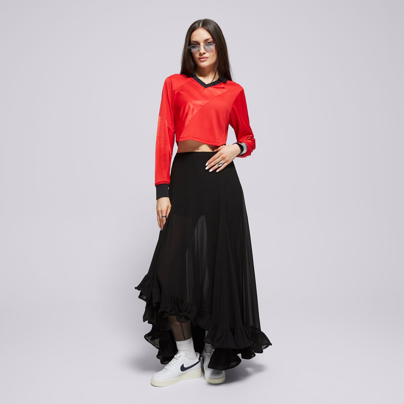 Дамска тениска NIKE ТЕНИСКА W NSW STREET LS CROP JRSY hf9507-657 цвят червен