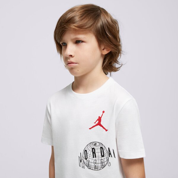 Детска тениска JORDAN ТЕНИСКА JDB AIR GLOBE JORDAN SS TEE BOY 95d121-001 цвят бял