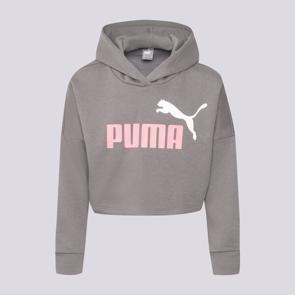 Детски суичър PUMA СУИТЧЪР С КАЧУЛКА GIRLS' CORE CROP HOODIE JUN 84868603 цвят сив