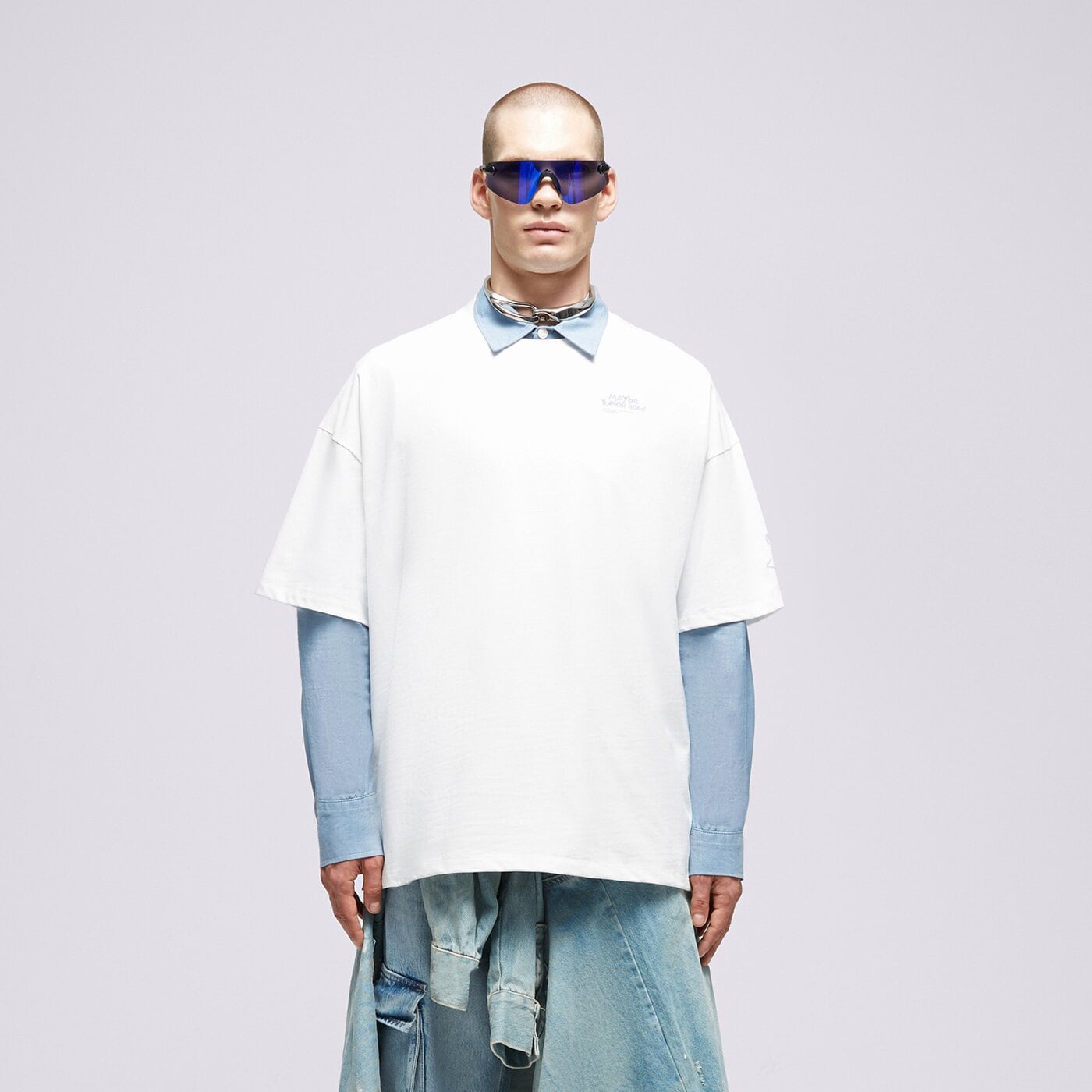 Мъжка тениска S.NOW JOB SIZEER ТЕНИСКА “MAYBE” NATURAL WHITE si123tsu50001 цвят бял