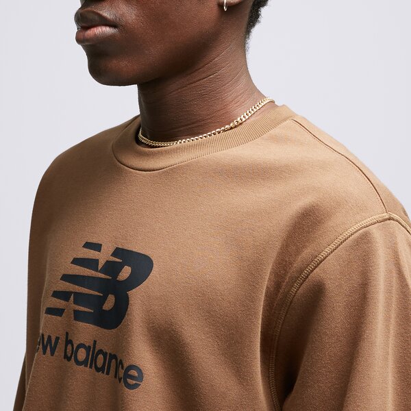 Мъжки суичър NEW BALANCE СУИТЧЪР ESSENTIALS STACKED LOGO mt31538dhe цвят кафяв