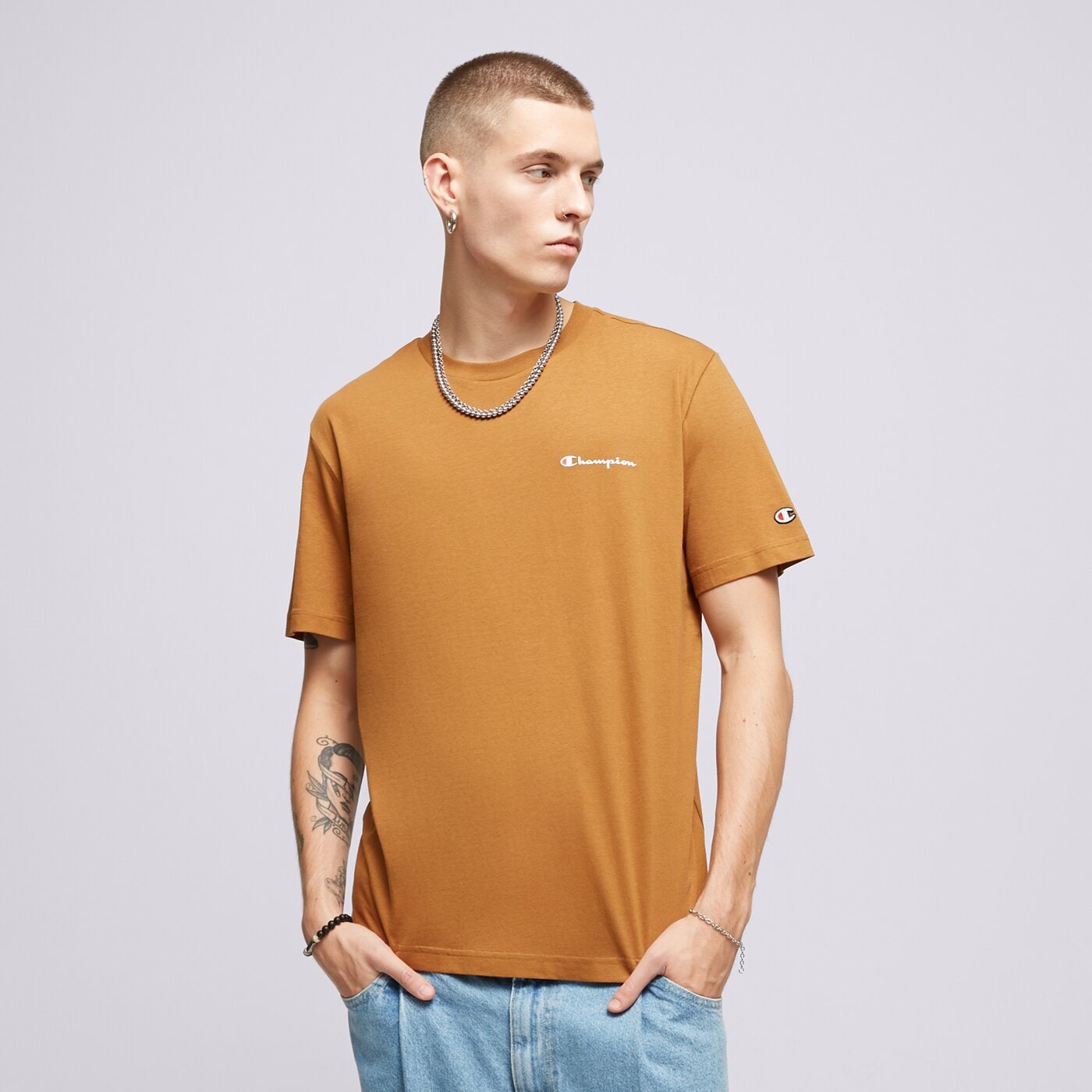 Мъжка тениска CHAMPION ТЕНИСКА CREWNECK 219214ms531 цвят горчица