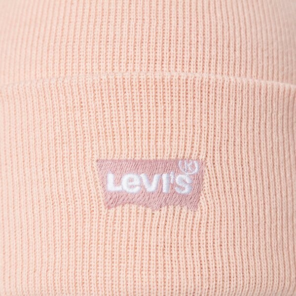 Дамска зимна шапка LEVI'S ШАПКА SLOUCHY BEANIE - TONAL BATWING 38141-0099 цвят розов