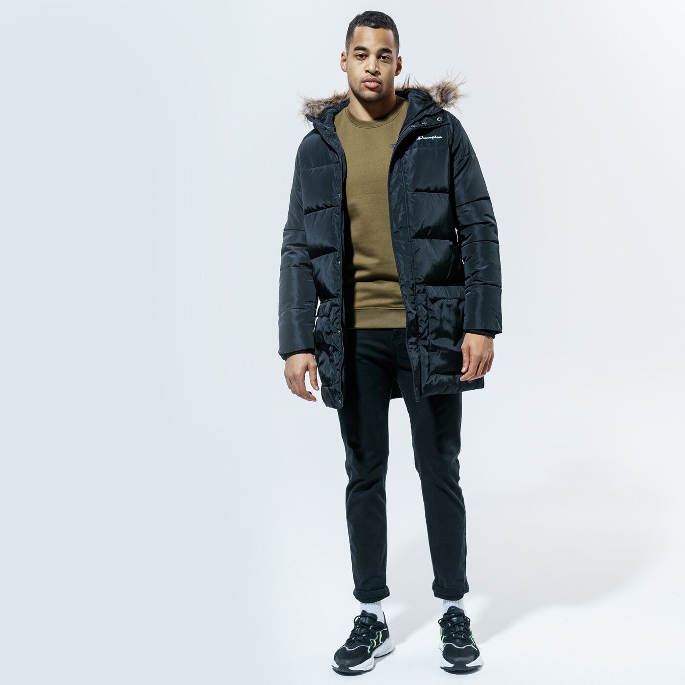 Мъжко зимно яке CHAMPION ЯКЕ ЗИМНО PARKA JACKET MM 216391kk001 цвят черен