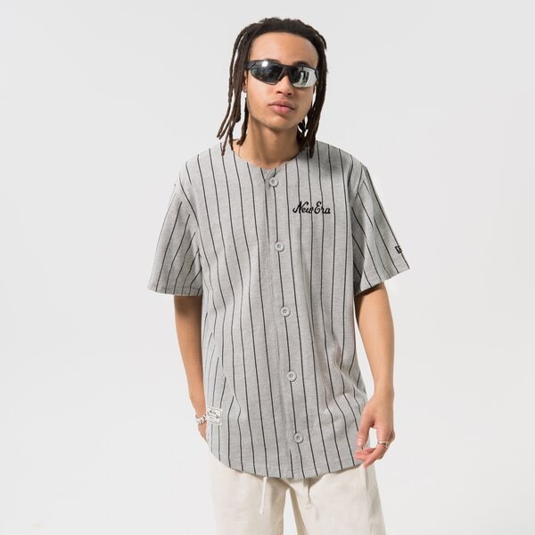 Мъжка тениска NEW ERA ТЕНИСКА NE PINSTRIPE JERSEY NONE 60332271 цвят сив