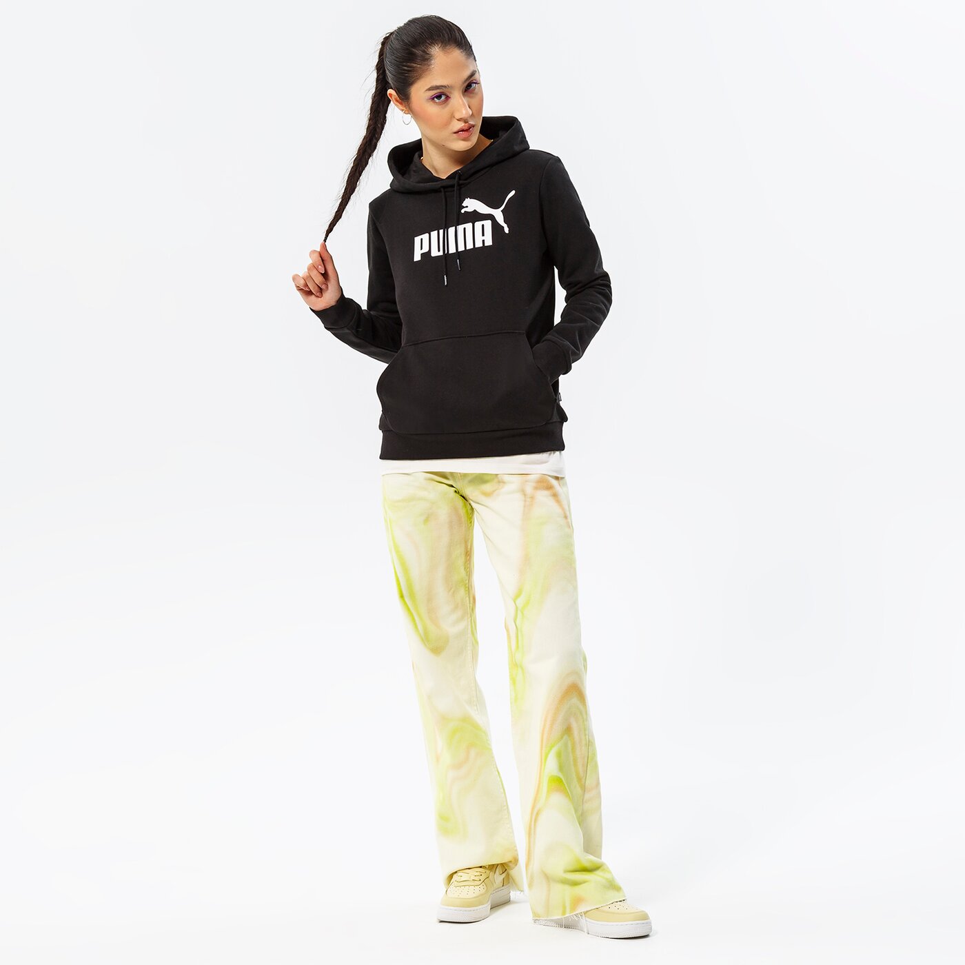 Дамски суичър PUMA СУИТЧЪР С КАЧУЛКА CORE OVERHEAD HOODIE 586788 01 цвят черен