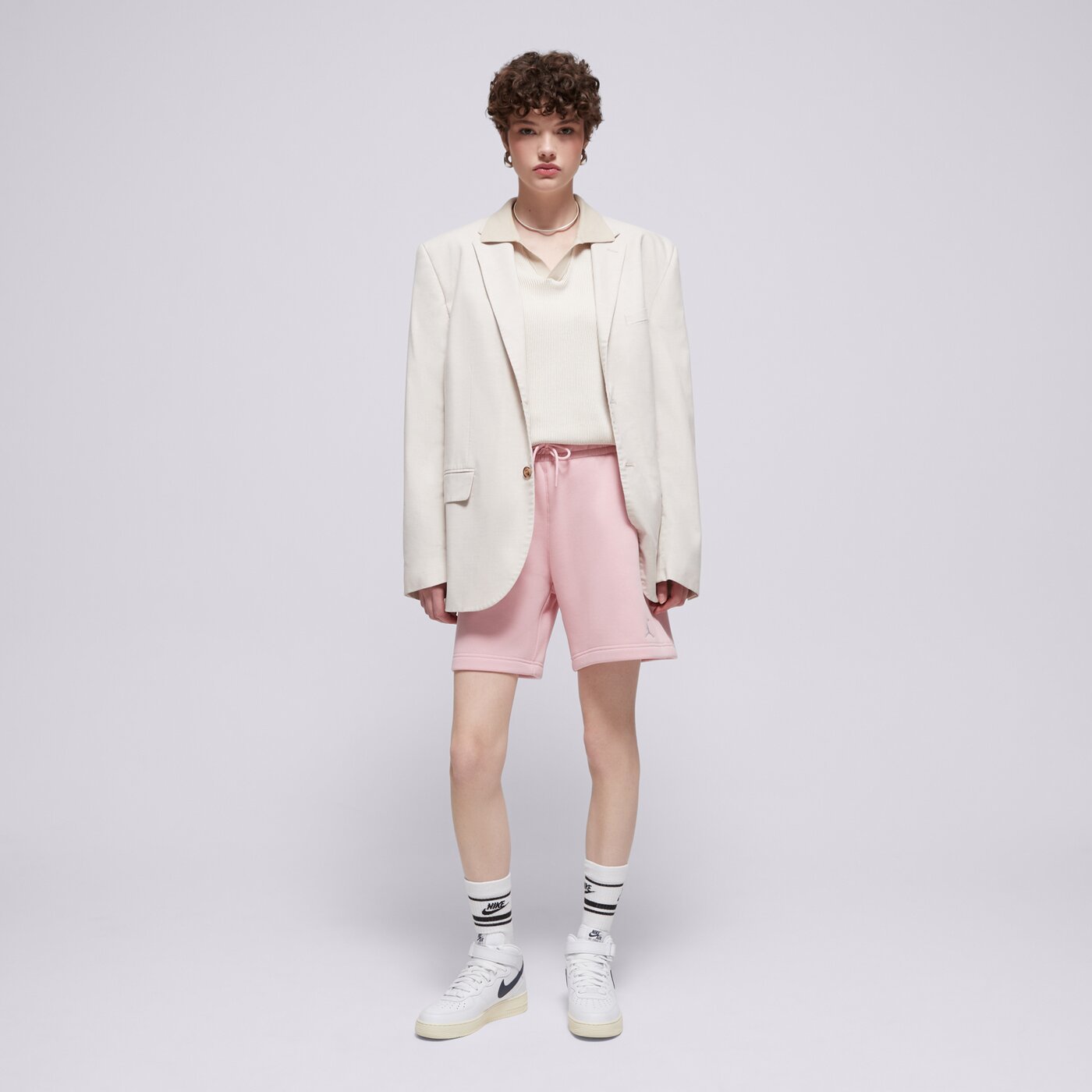 Дамски къси панталони ШОРТИ W JORDAN BRKLN FLC SHORT 2 PINK GLAZE/WHITE fn4497-607 цвят розов