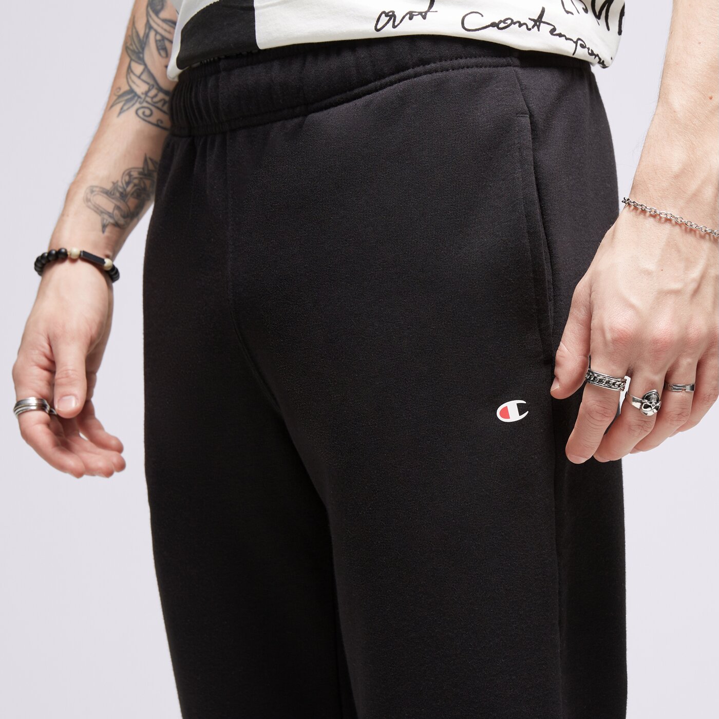 Мъжки панталони CHAMPION ПАНТАЛОНИ RIB CUFF PANTS 218704kk001 цвят черен