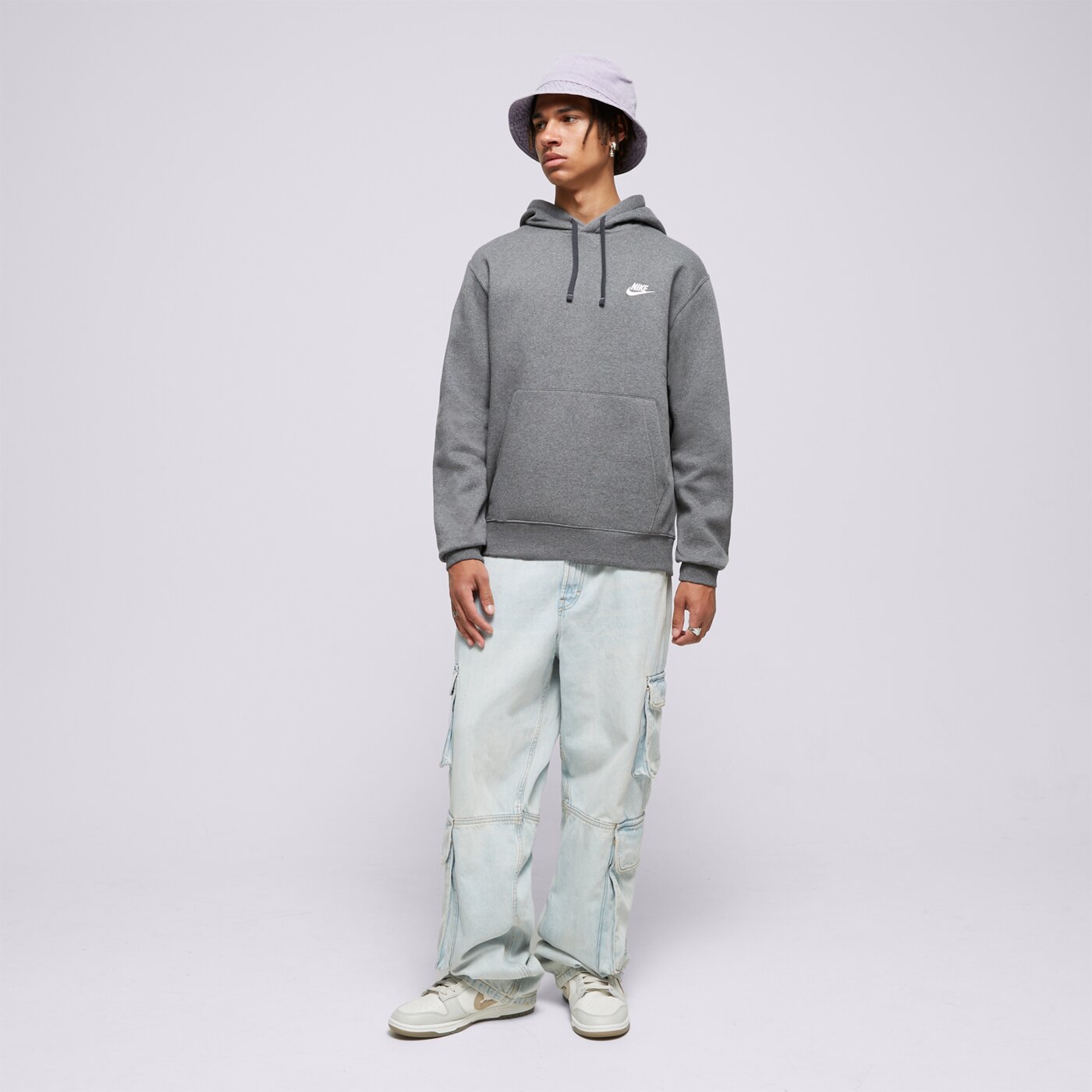 Мъжки суичър NIKE СУИТЧЪР С КАЧУЛКА SPORTSWEAR CLUB FLEECE bv2654-071 цвят сив