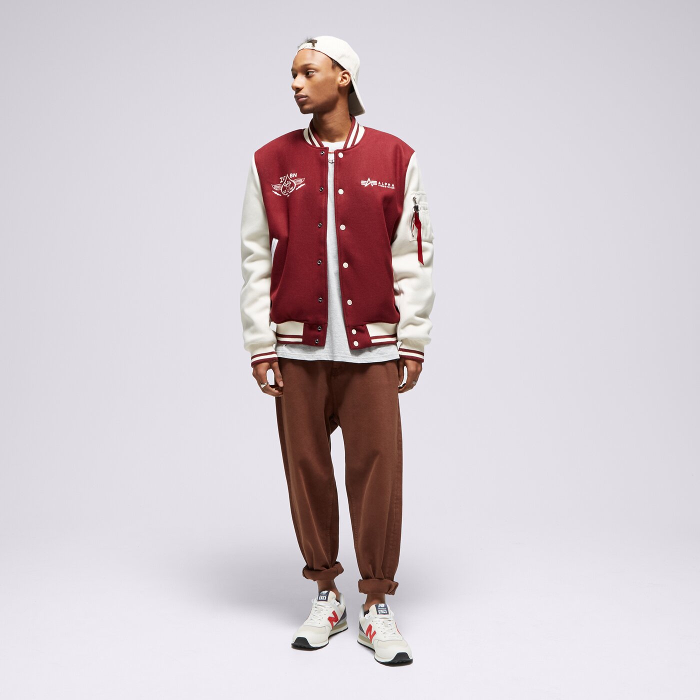 Мъжко зимно яке ALPHA INDUSTRIES ЯКЕ VARSITY AIR FORCE 138107142 цвят бордо