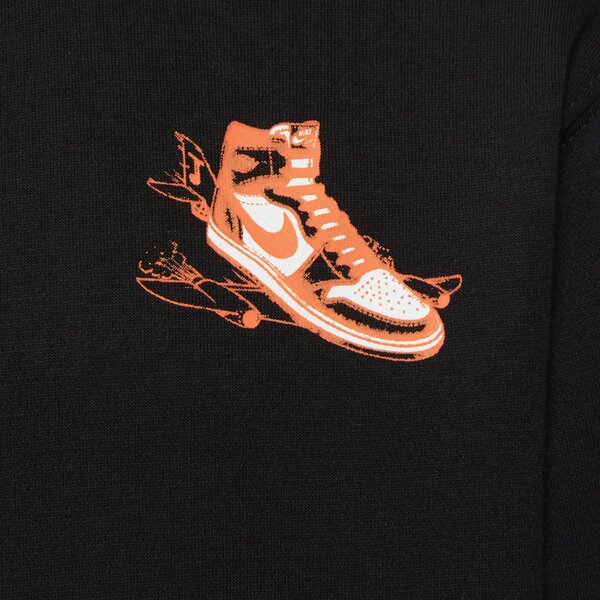 Детски суичър JORDAN СУИТЧЪР С КАЧУЛКА JDB AIR JORDAN HAS LANDED PO BOY 95f281-023 цвят черен