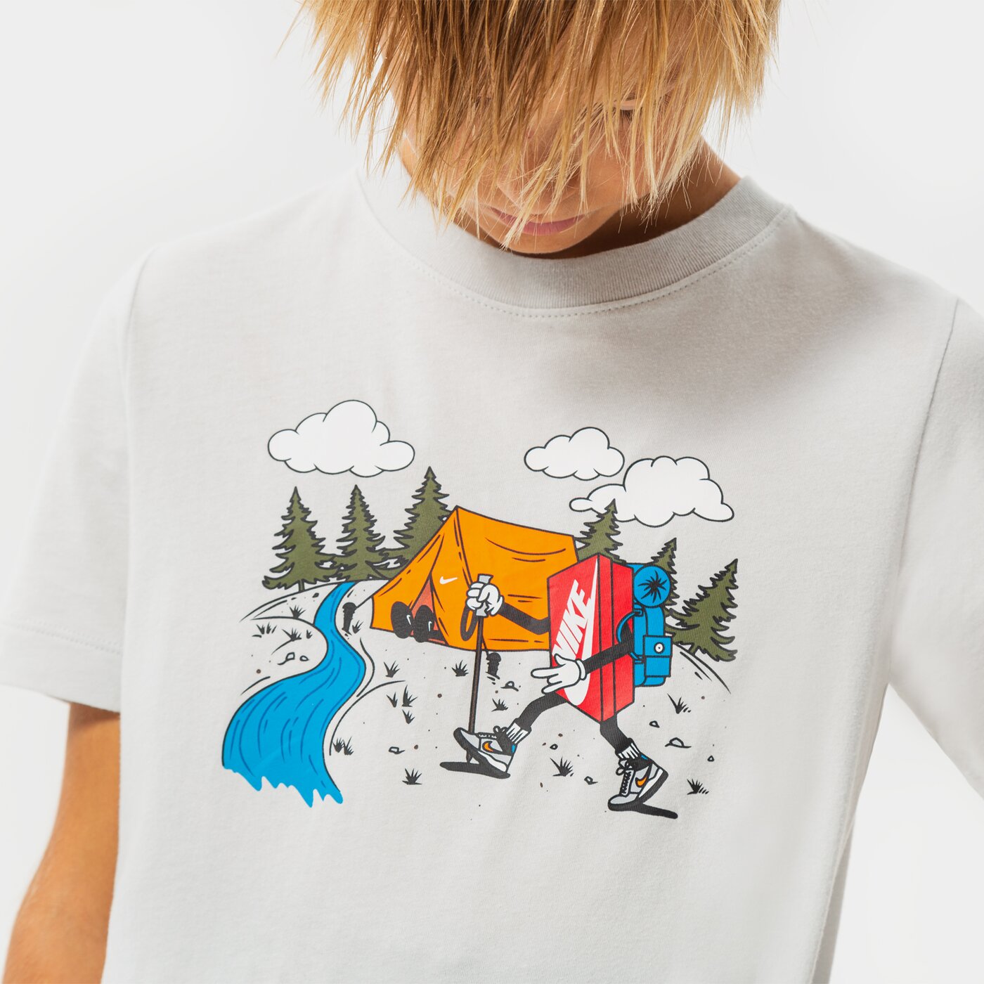 Детска тениска NIKE ТЕНИСКА B NSW TEE BOXY 1 BOY dq3854-025 цвят сив