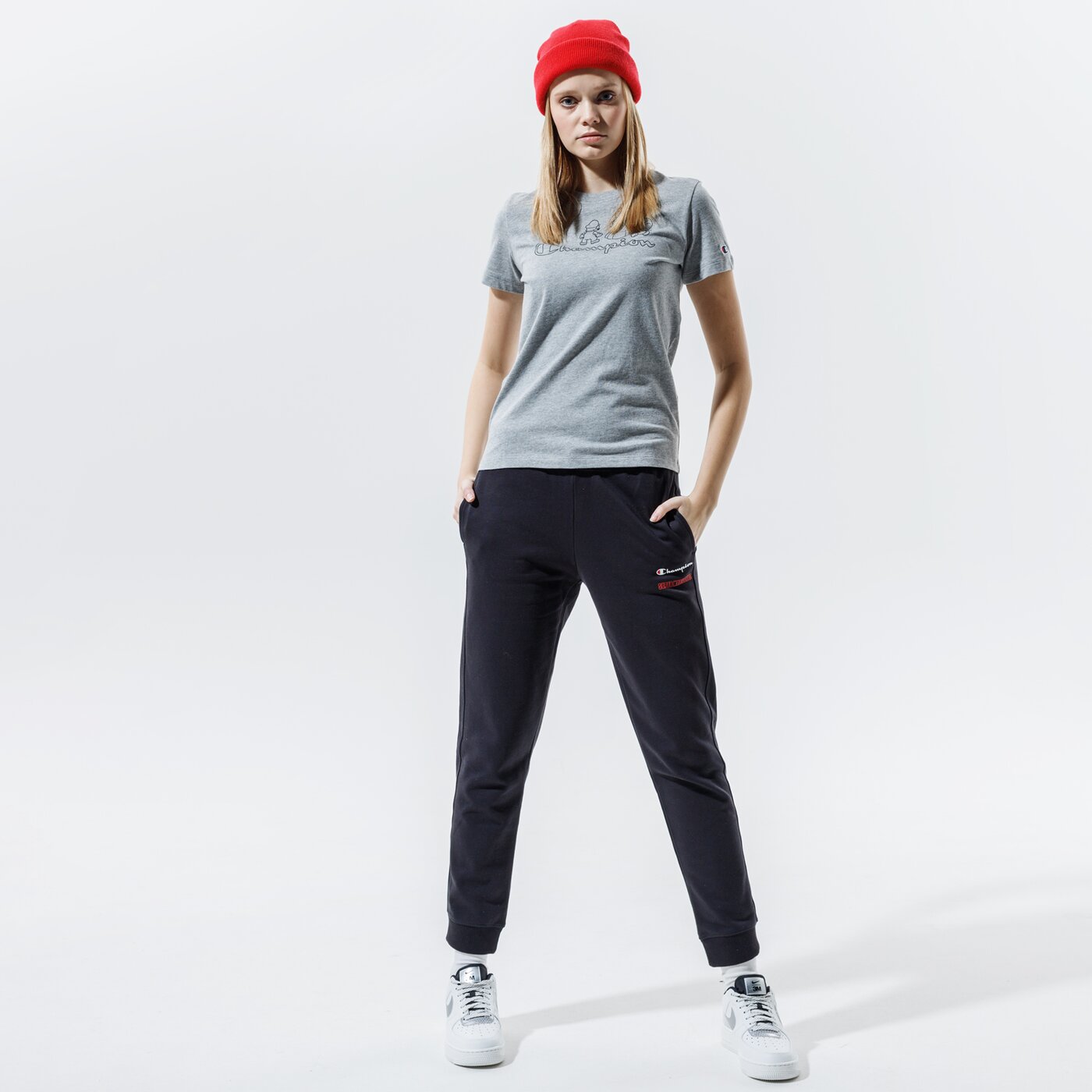 Дамска тениска CHAMPION ТЕНИСКА CREWNECK ТЕНИСКА 114714em006 цвят сив