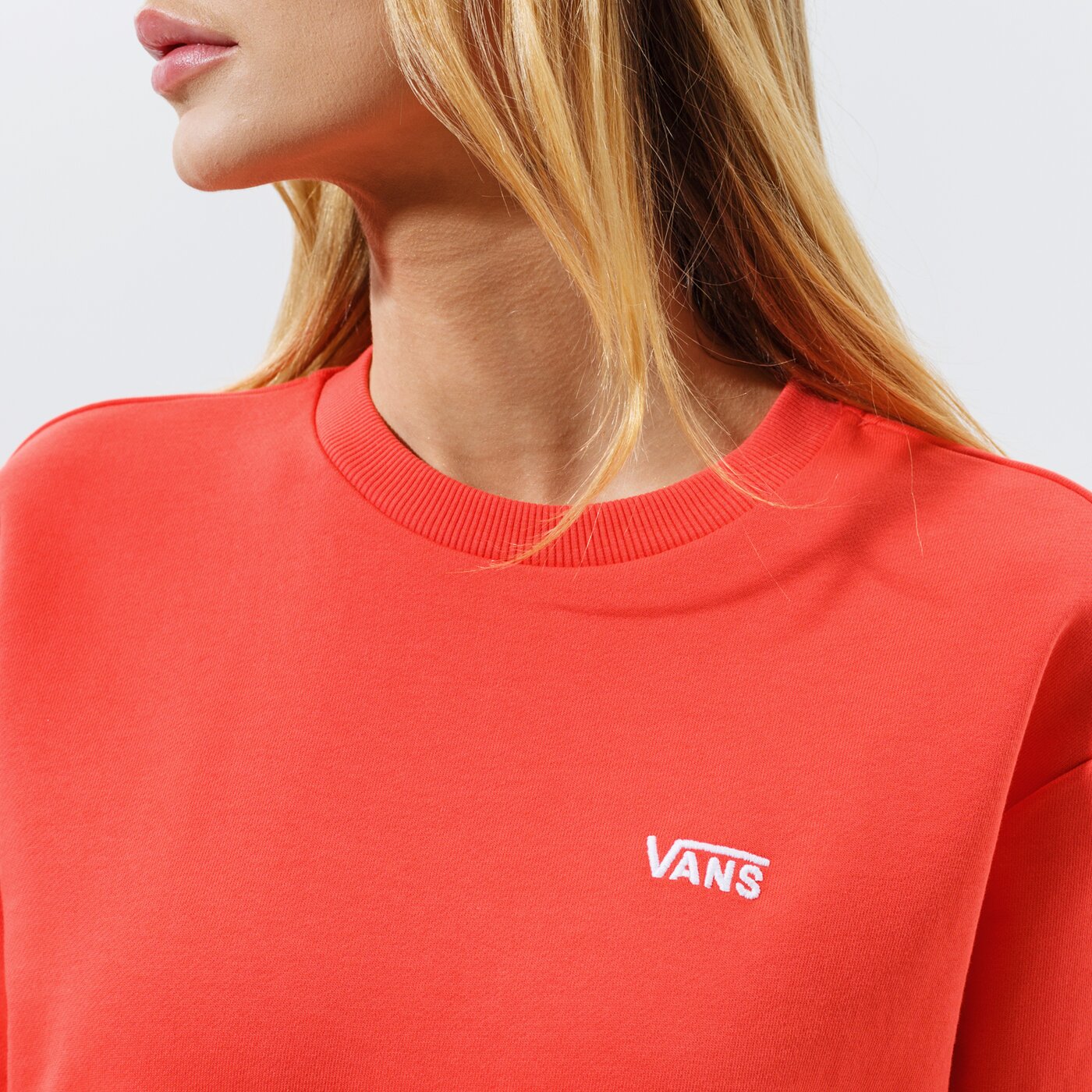Дамски суичър VANS СУИТЧЪР WM FLYING V BF FT CREW HOT CORAL vn0a5aq1lm31 цвят оранжев