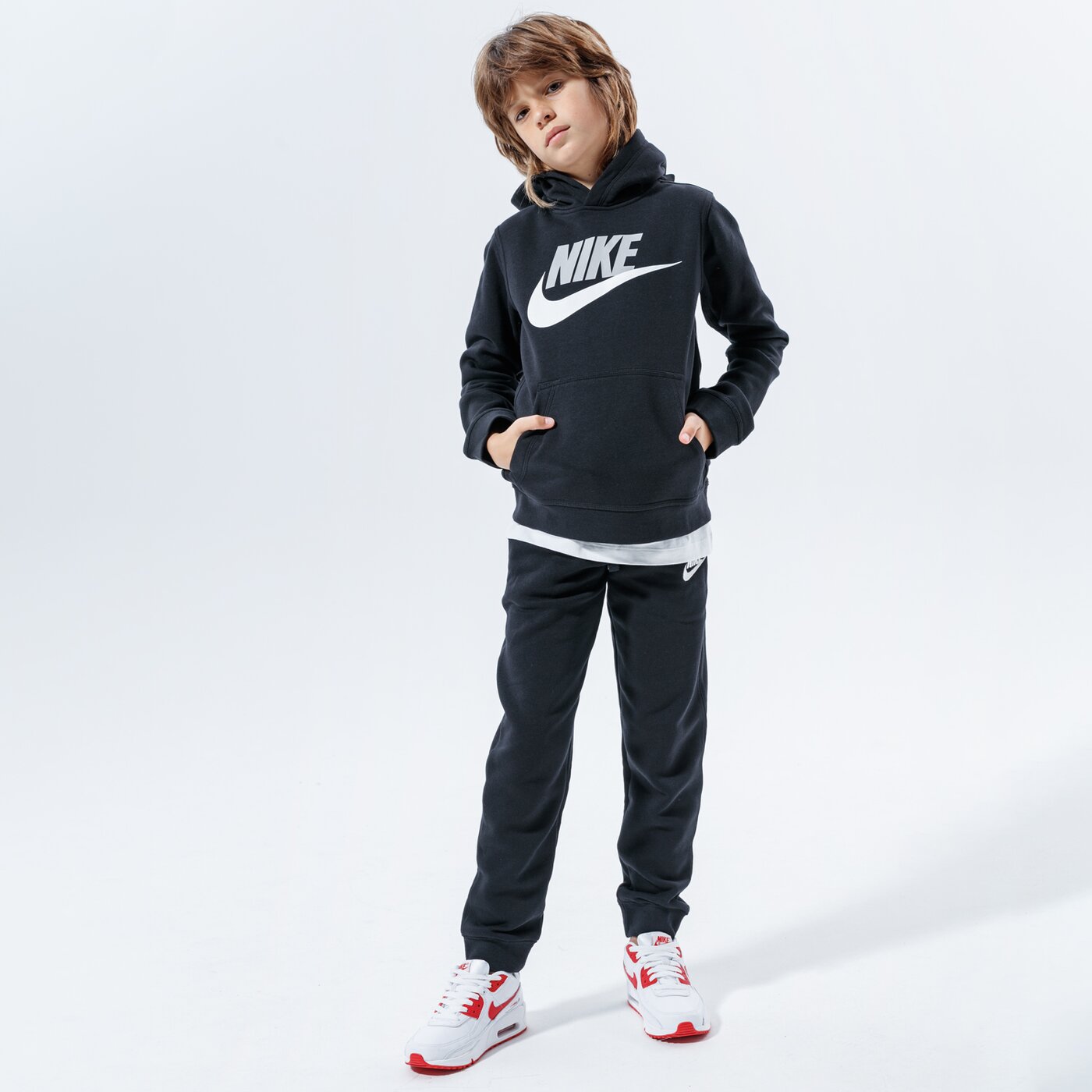 Детски суичър NIKE СУИТЧЪР С КАЧУЛКА SPORTSWEAR BOY cj7861-011 цвят черен