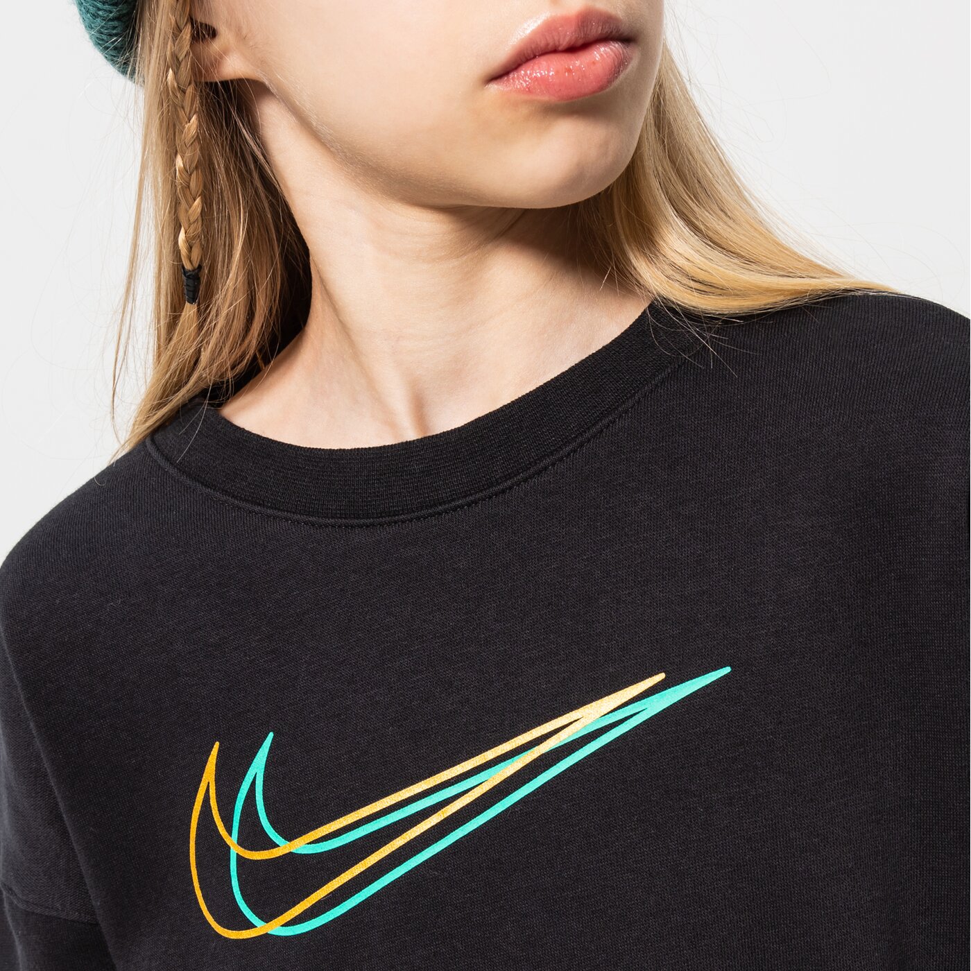 Детски суичър NIKE СУИТЧЪР G NSW BF CREW GIRL do8391-010 цвят черен