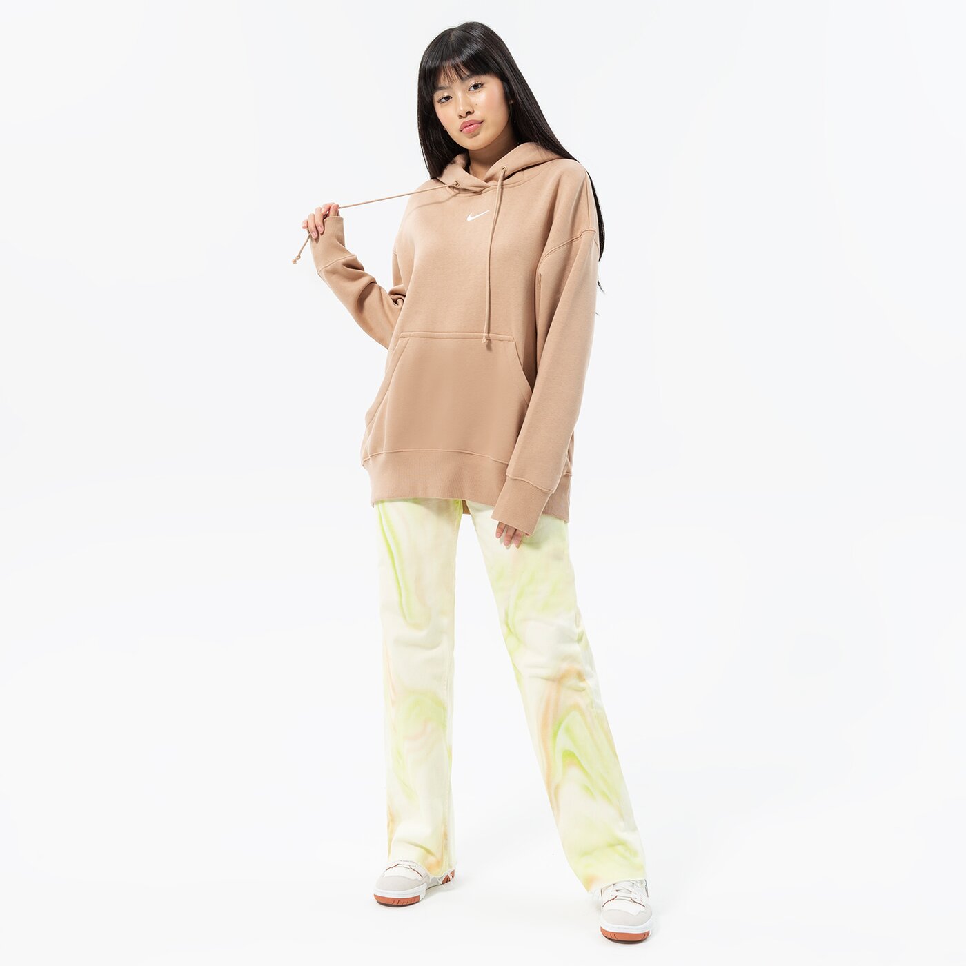 Дамски суичър NIKE СУИТЧЪР С КАЧУЛКА W   NSW STYLE FLC PO HOODIE OS dq5860-200 цвят бежов