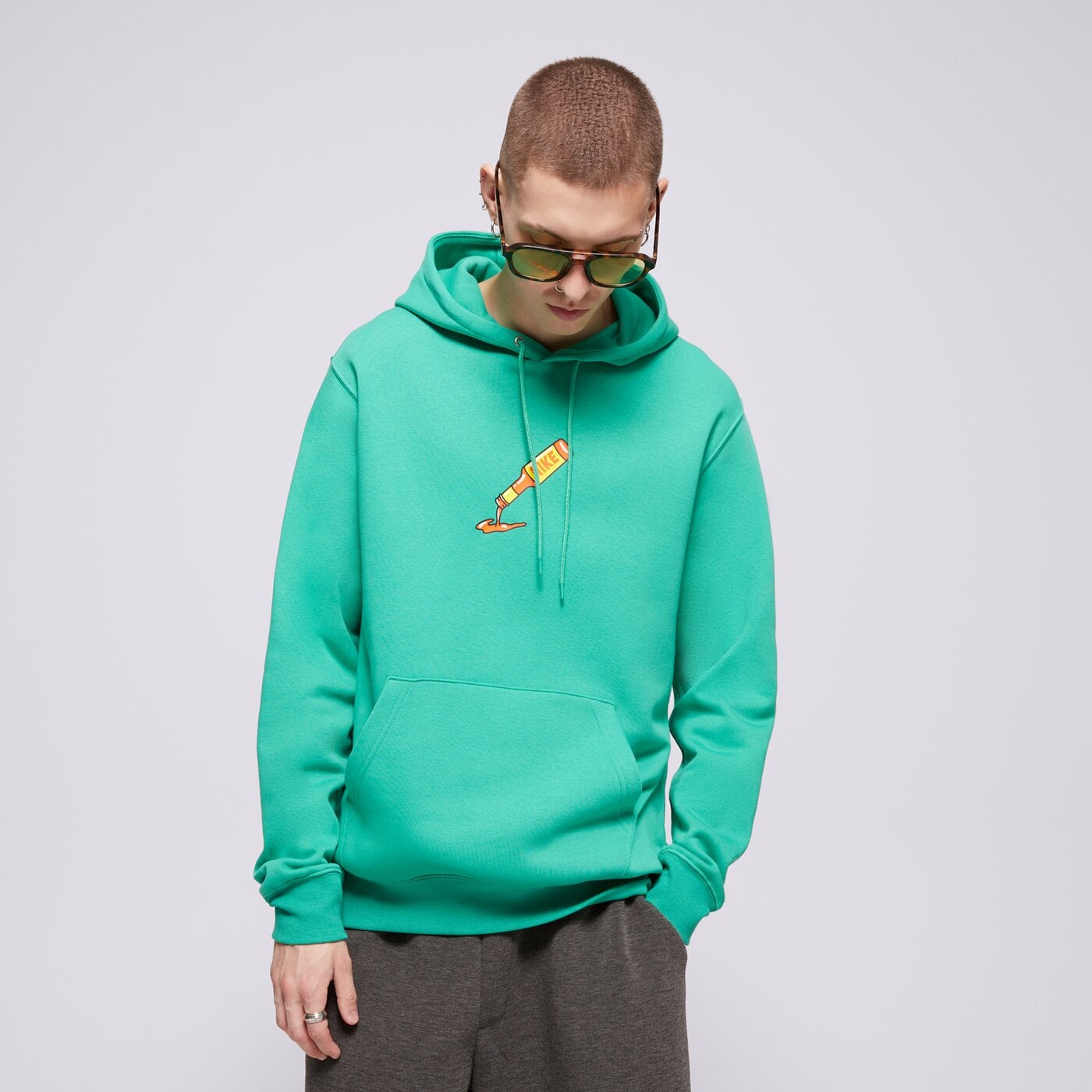 Мъжки суичър NIKE СУИТЧЪР С КАЧУЛКА U NSW HDY CLUB PO BB OC 2 ib4144-324 цвят зелен