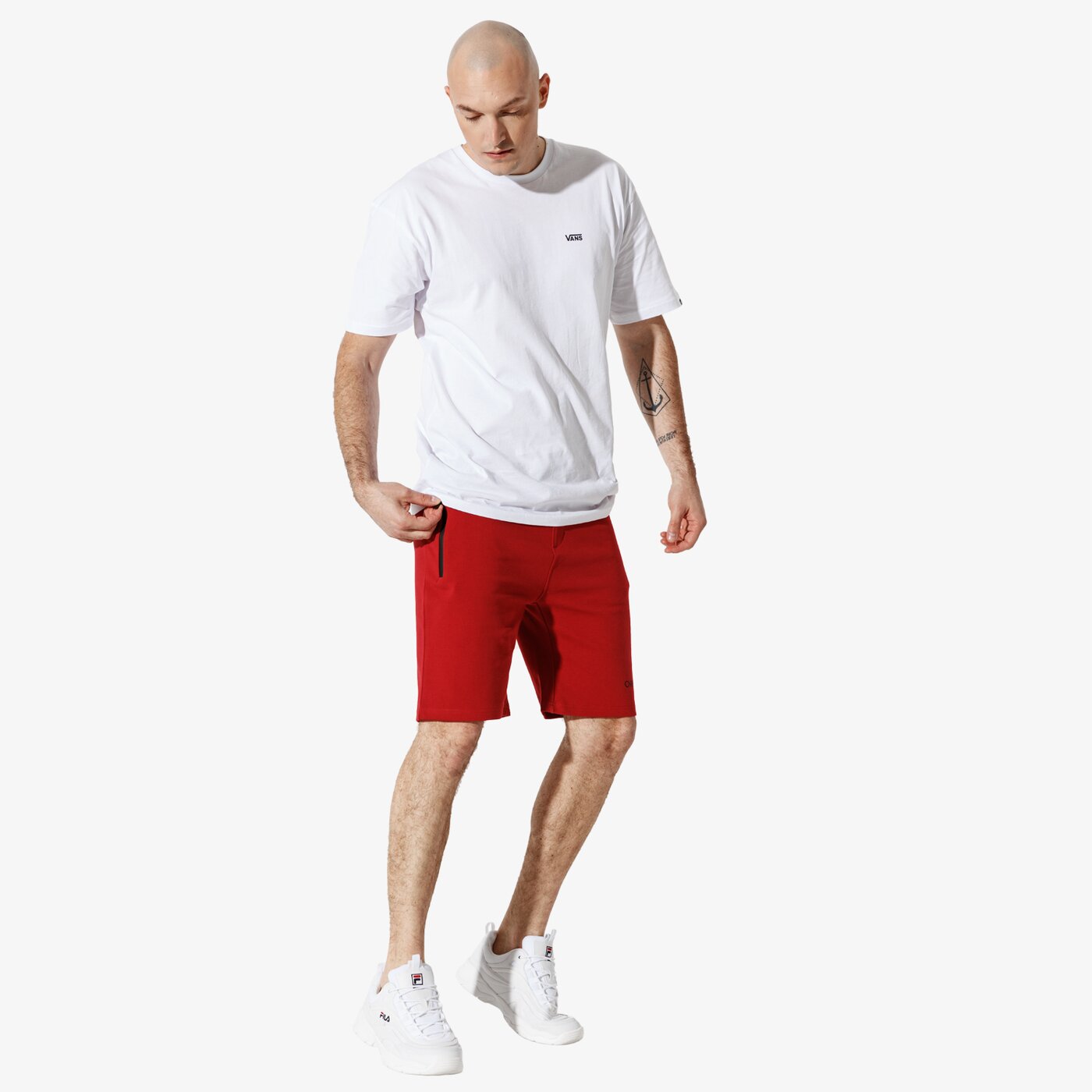 Мъжки къси панталони CONFRONT ШОРТИ CNF ELASTIC SHORTS cf19szm33001 цвят червен