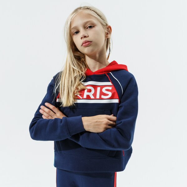 Детски суичър JORDAN СУИТЧЪР С КАЧУЛКА PARIS SAINT-GERMAIN PO GIRL 45a727-u90 цвят тъмносин