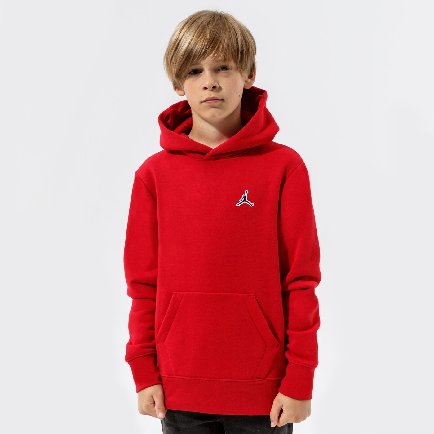 Детски суичър JORDAN СУИТЧЪР С КАЧУЛКА ESSENTIALS PO BOY 95a715-r78 цвят червен