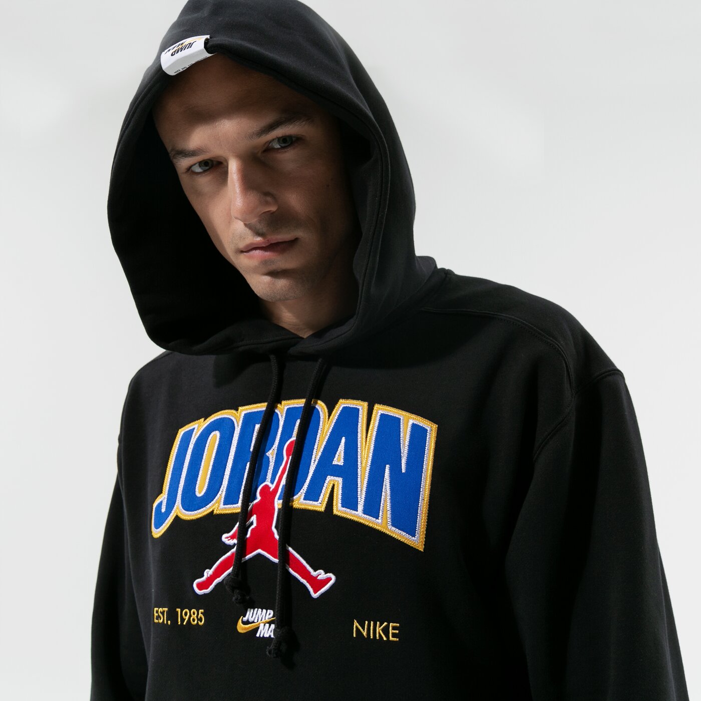 Мъжки суичър JORDAN СУИТЧЪР С КАЧУЛКА M J JMPMN FLC PO da7184-010 цвят черен