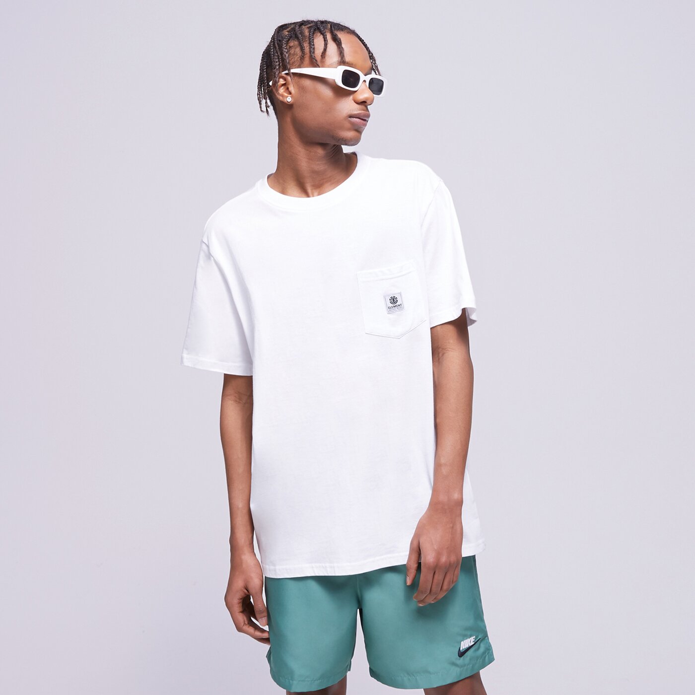 Мъжка тениска ELEMENT ТЕНИСКА BASIC POCKET LABEL SS elykt00116otw цвят бял