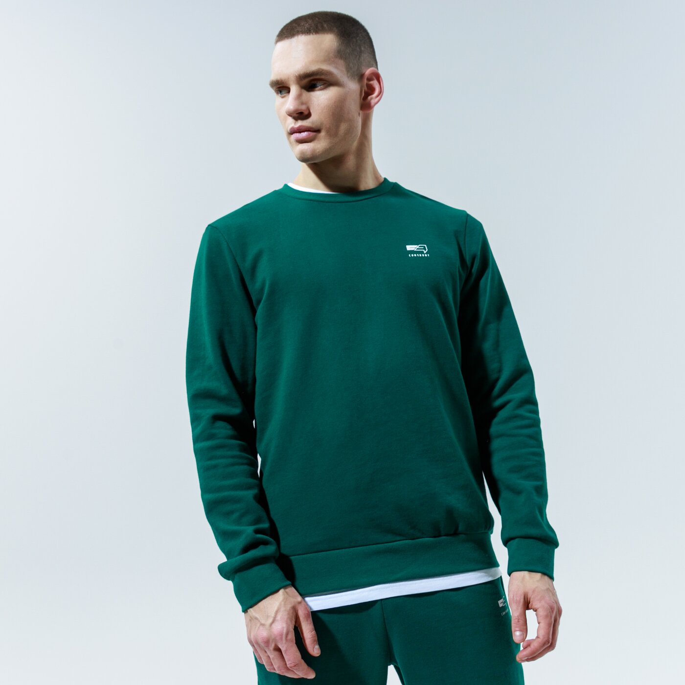 Мъжки суичър CONFRONT СУИТЧЪР ESSENTAL CREW cf320blm39002 цвят зелен