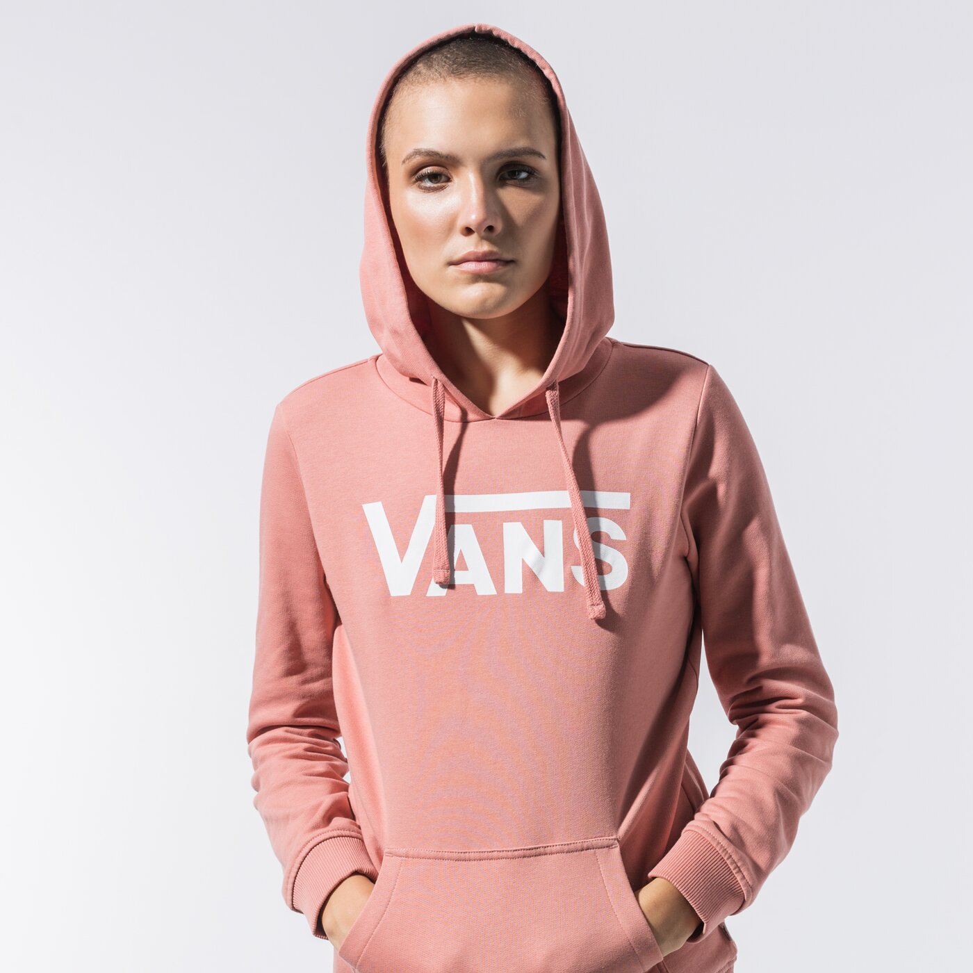 Дамски суичър VANS СУИТЧЪР С КАЧУЛКА CLASSIC V II HOODIE vn0a53ovzls1 цвят розов