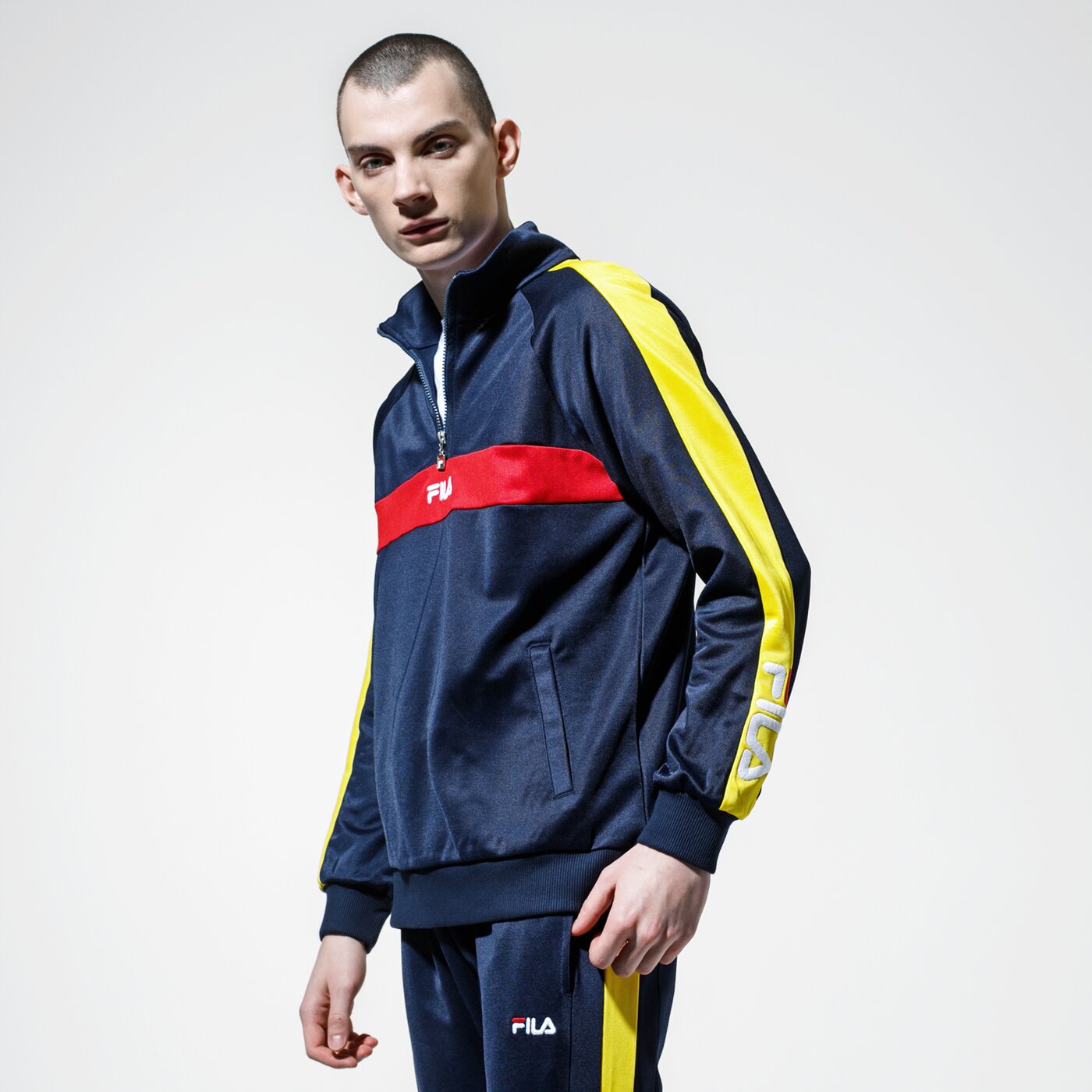 Мъжки суичър FILA СУИТЧЪР BAYOU HALF ZIP SWEATER 687483a465 цвят тъмносин