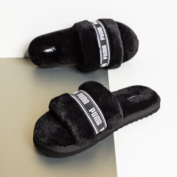 Дамски чехли и сандали PUMA FLUFF  38493701 цвят черен