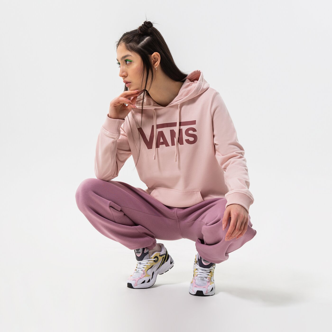 Дамски суичър VANS СУИТЧЪР С КАЧУЛКА WM CLASSIC V II HOODIE vn0a53ovyrr1 цвят розов