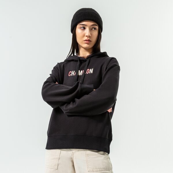 Дамски суичър CHAMPION СУИТЧЪР С КАЧУЛКА HOODED SWEATSHIRT 115991kk001 цвят черен