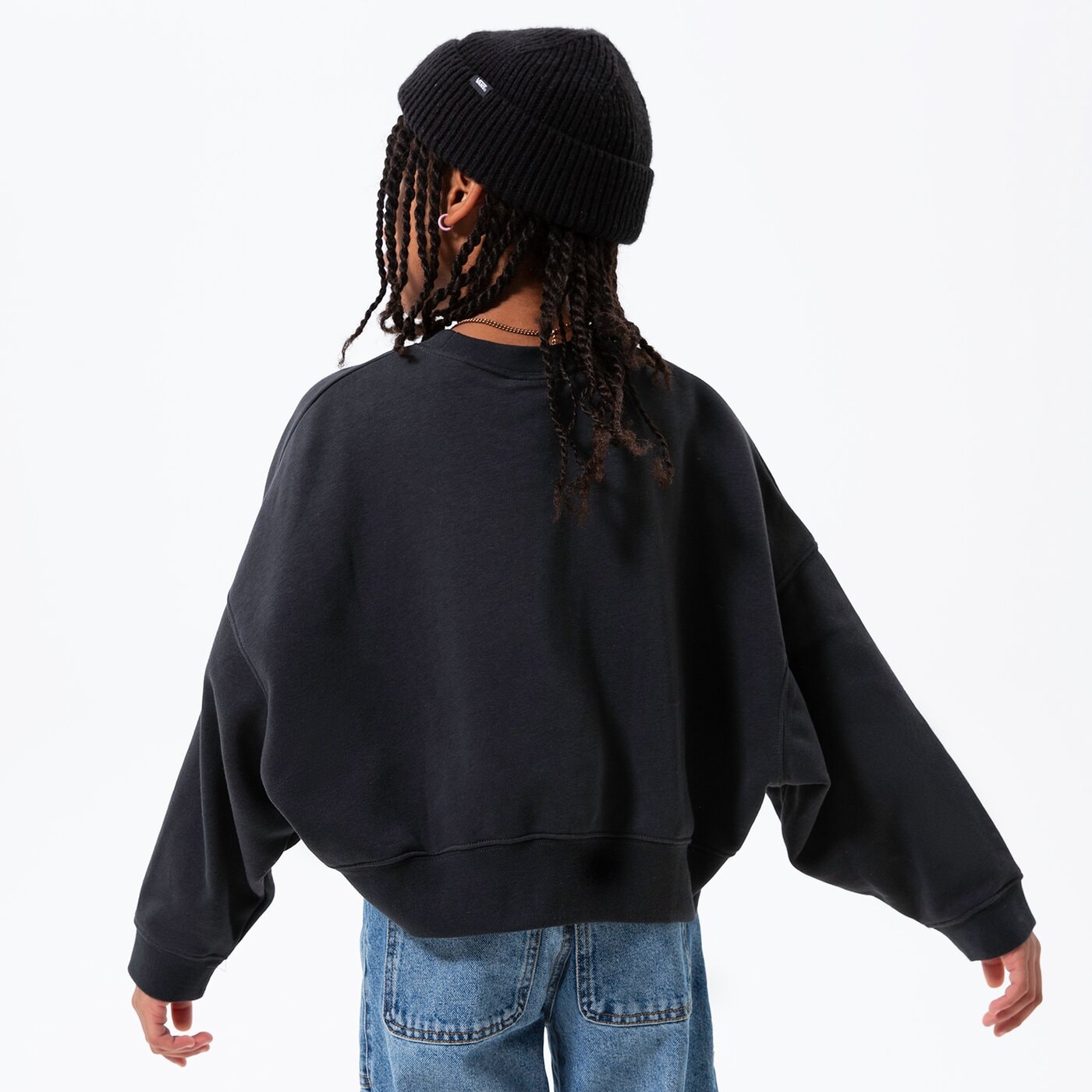 Детски суичър NIKE СУИТЧЪР G NSW TREND FLC CREW GIRL dv2563-045 цвят черен