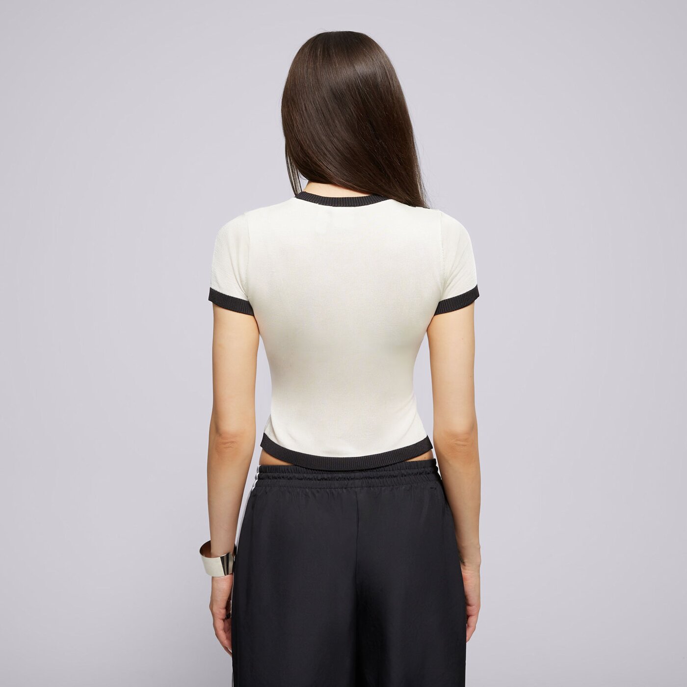 Дамска тениска ADIDAS ТЕНИСКА KNITTED 3S TEE jj0961 цвят кремав