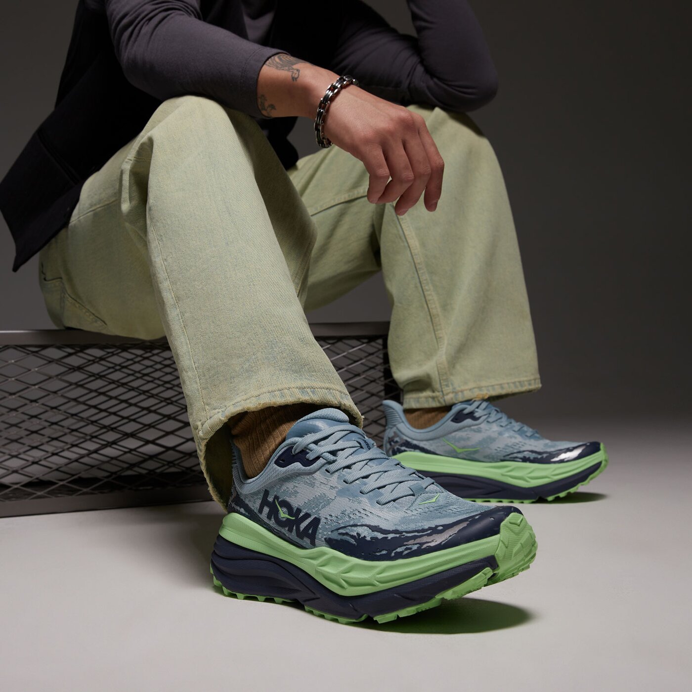 Мъжки маратонки за бягане HOKA STINSON 7 1141530dyn цвят зелен