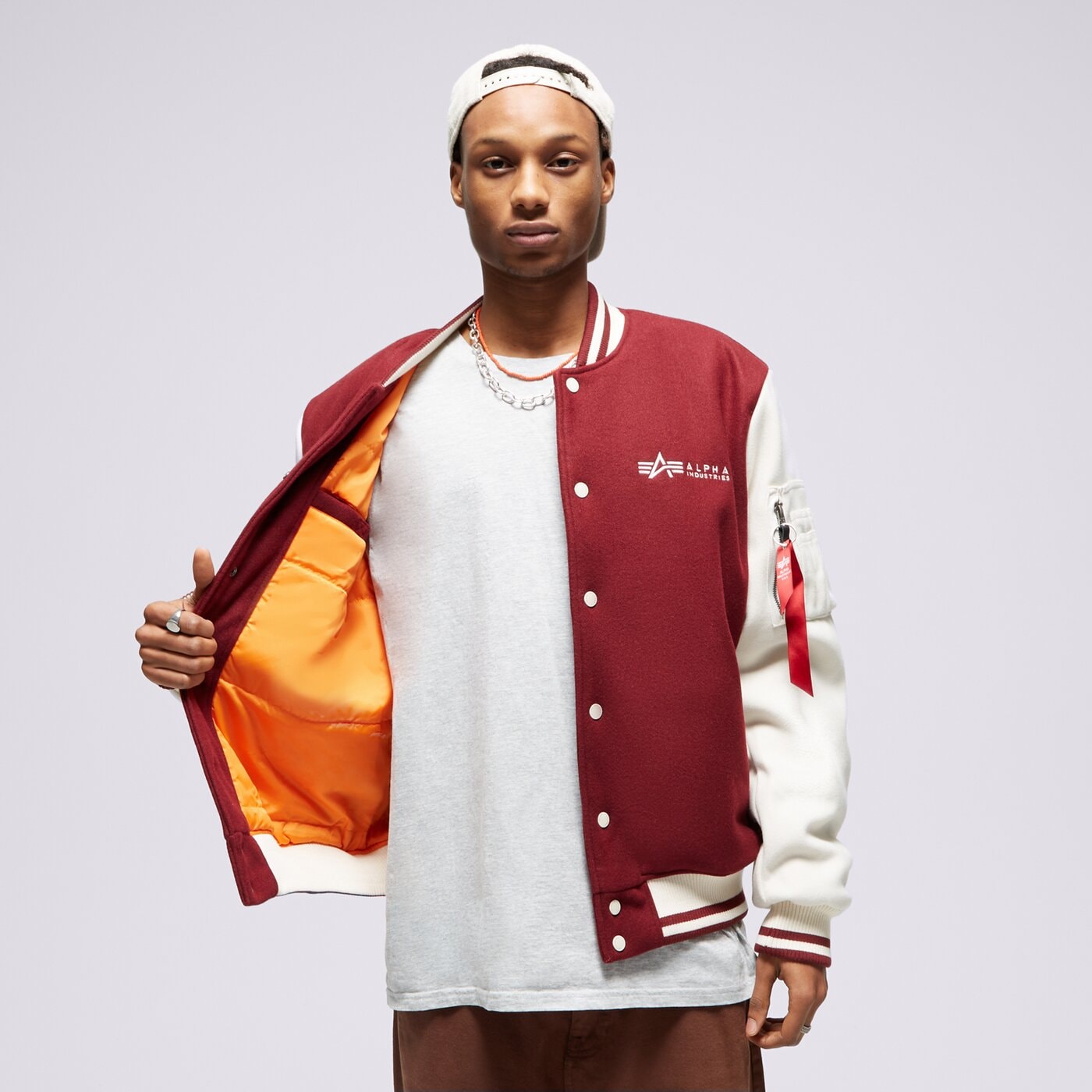 Мъжко зимно яке ALPHA INDUSTRIES ЯКЕ VARSITY AIR FORCE 138107142 цвят бордо