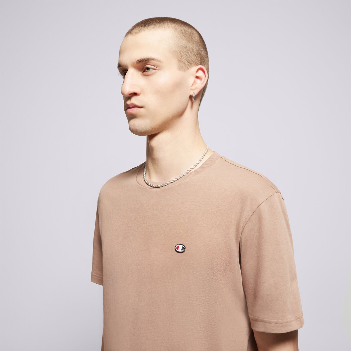 Мъжка тениска CHAMPION ТЕНИСКА CREWNECK TEE 220453ms112 цвят бежов