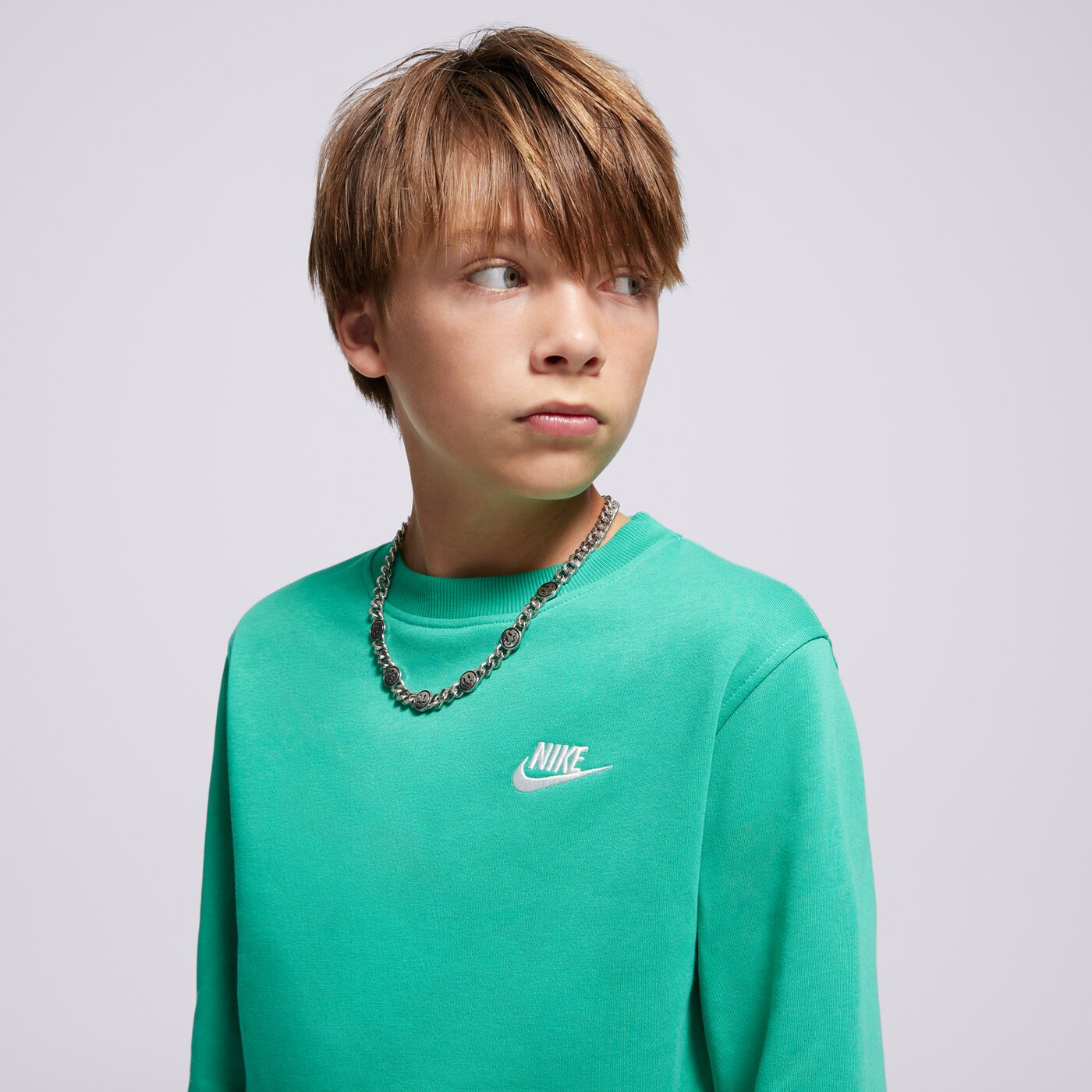 Детски суичър NIKE СУИТЧЪР K NSW CLUB FLC CREW LS LBR BOY fd3006-324 цвят зелен