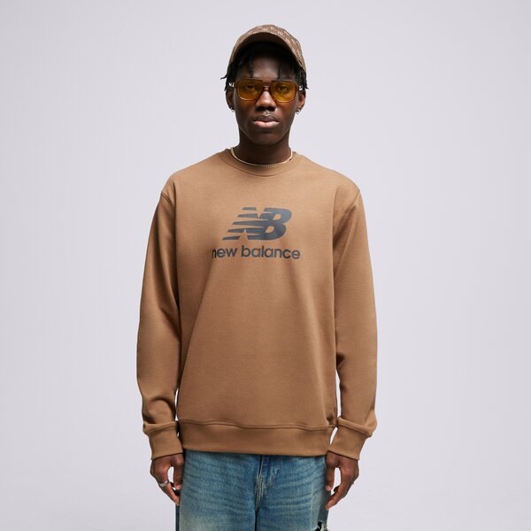Мъжки суичър NEW BALANCE СУИТЧЪР ESSENTIALS STACKED LOGO mt31538dhe цвят кафяв