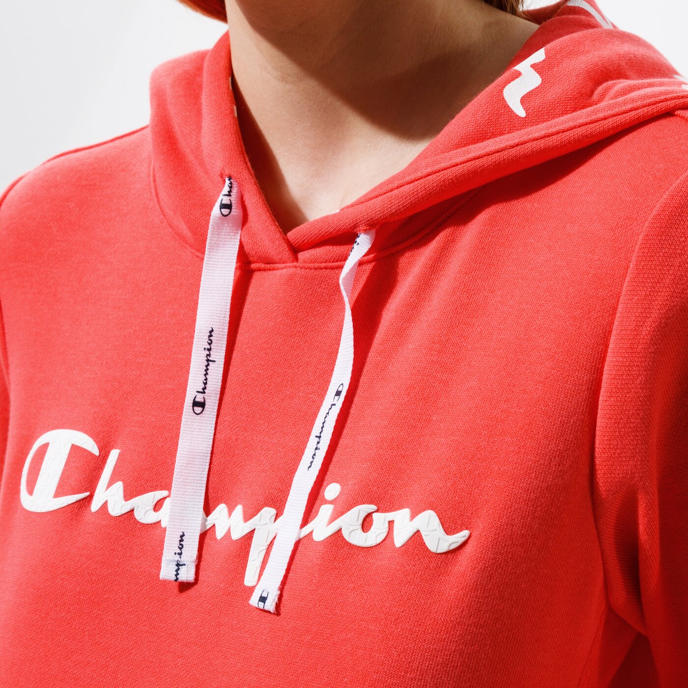 Дамски суичър CHAMPION СУИТЧЪР С КАЧУЛКА HOODED SWEATSHIRT 112580ps004 цвят коралов