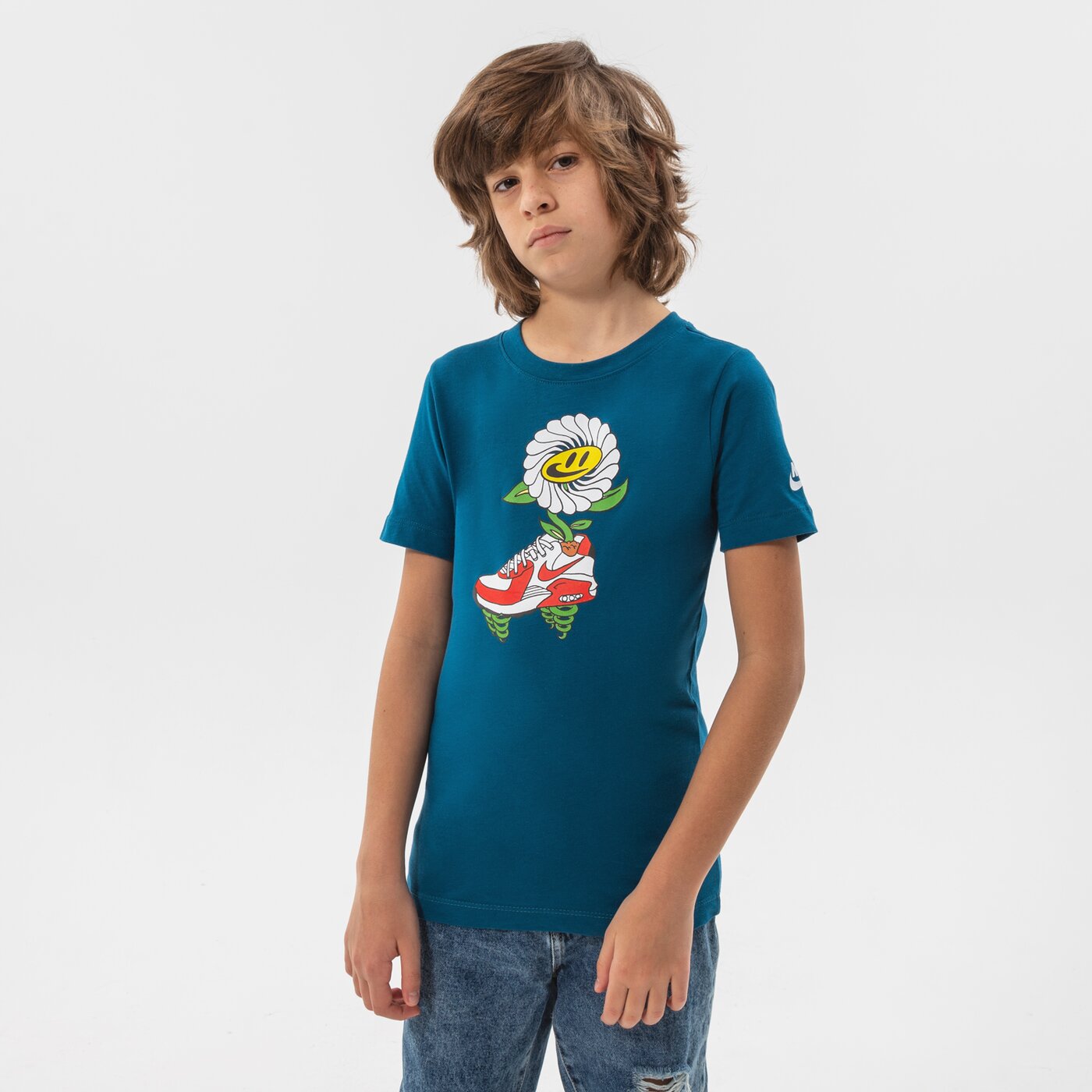 Детска тениска NIKE ТЕНИСКА U NSW TEE NIKE AIR FLOWER BOY do1821-404 цвят син