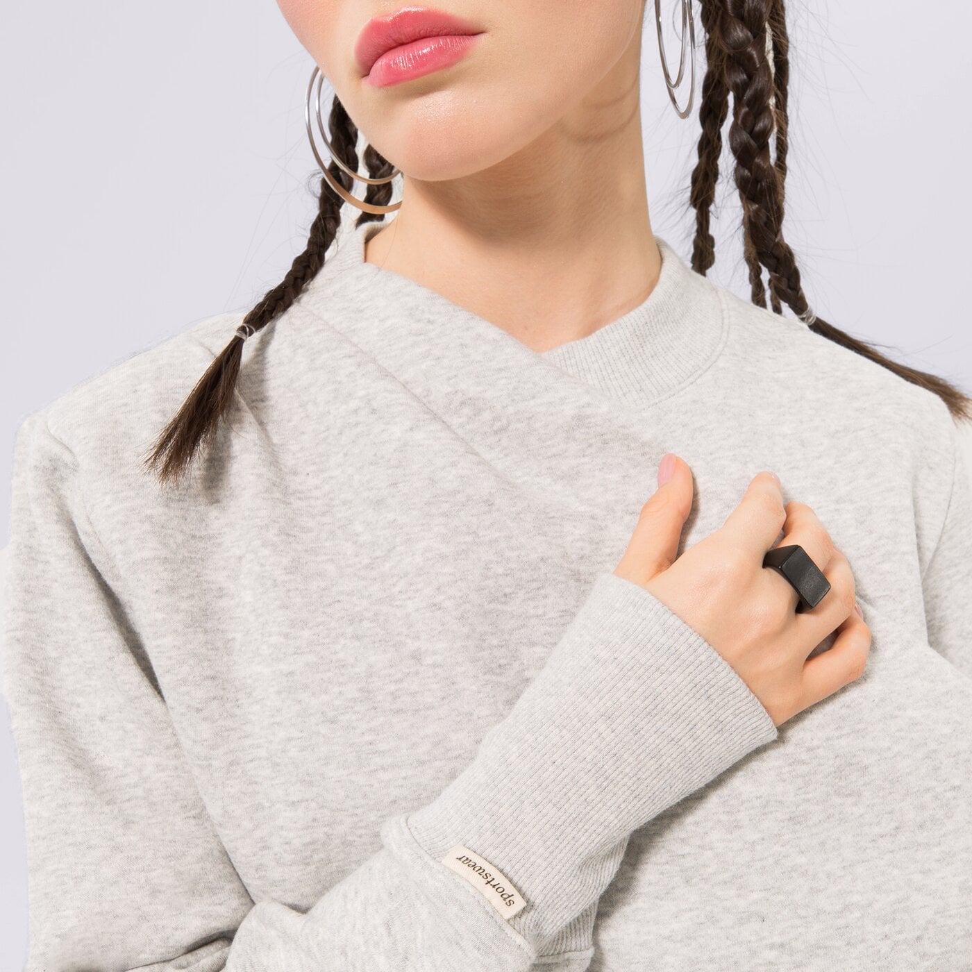 Дамски суичър NIKE СУИТЧЪР W NSW DRAPE CREW SC dv8208-050 цвят сив