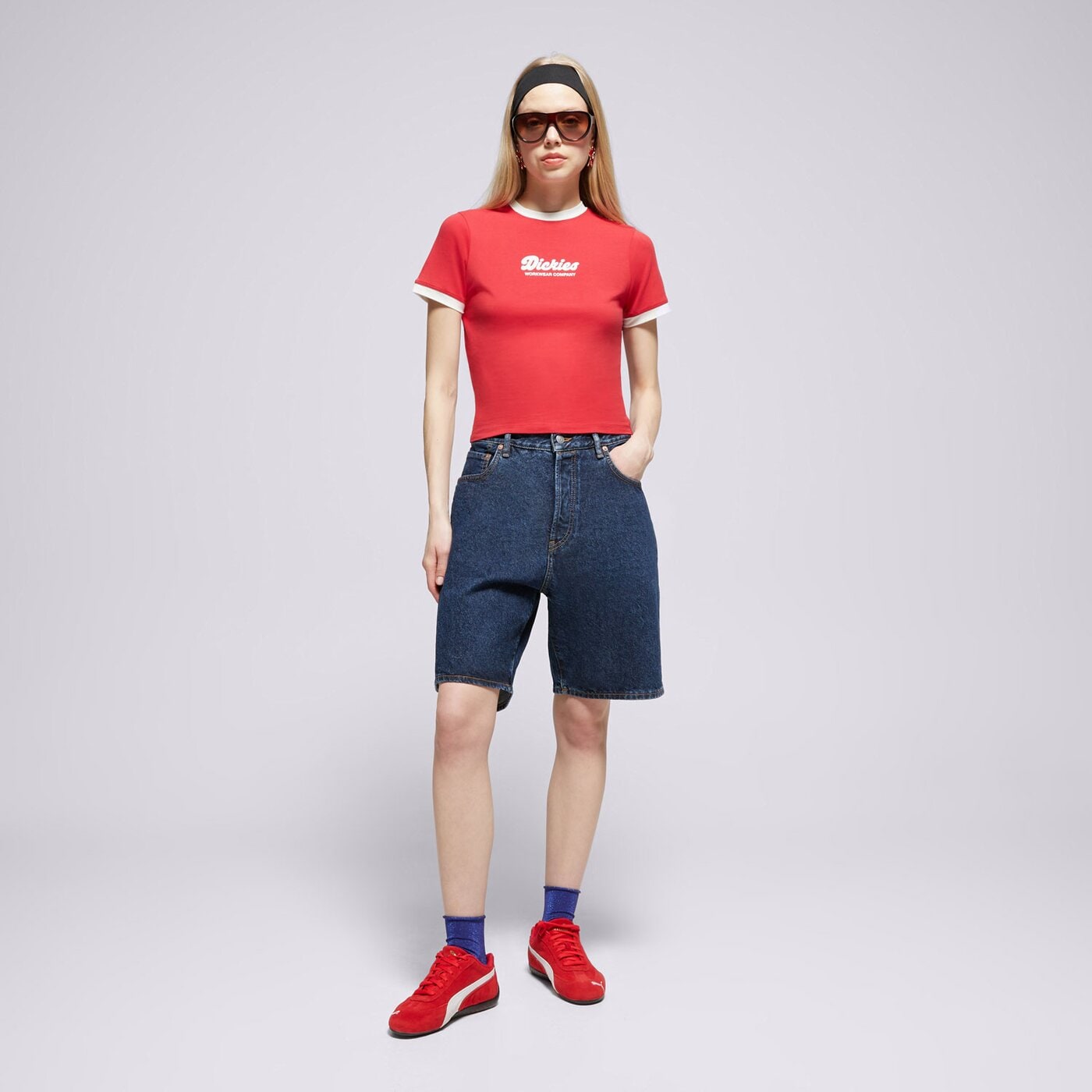 Дамска тениска DICKIES ТЕНИСКА LEWISTOWN RINGER SS TEE W dk0a4z8i0er1 цвят червен