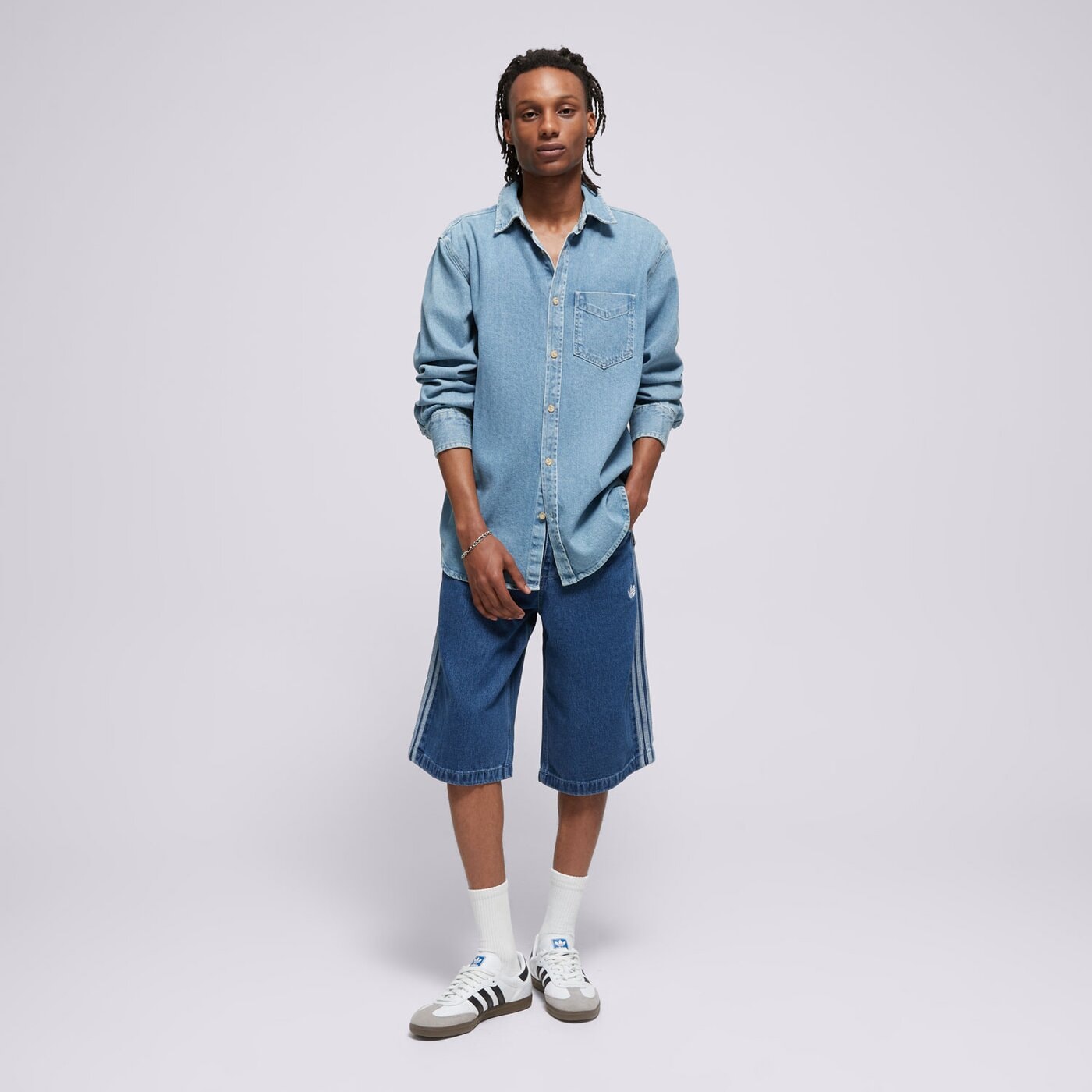 Мъжки къси панталони ADIDAS ШОРТИ DENIM FB SHO jc6235 цвят син