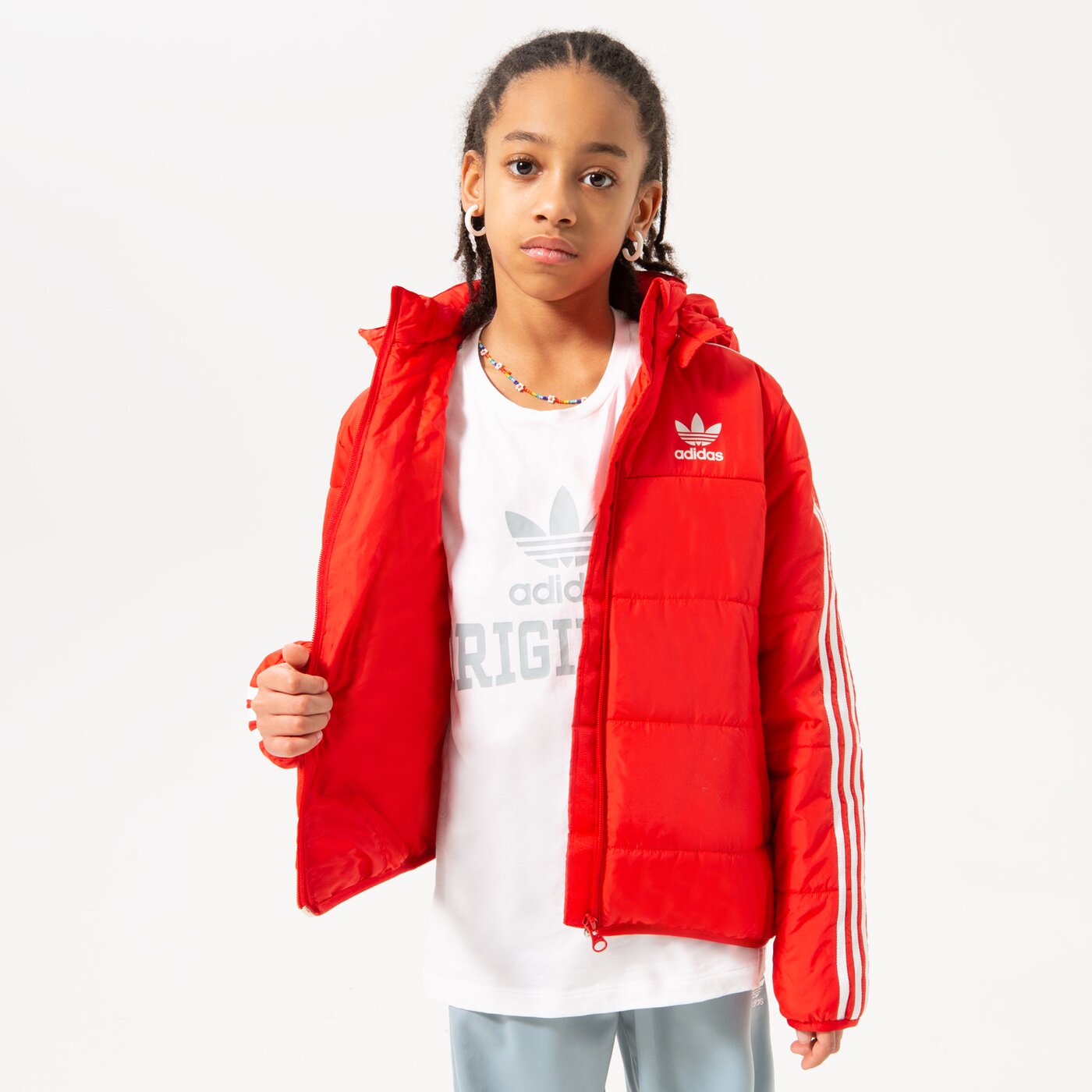 Детска преходно яке ADIDAS ЯКЕ PADDED JACKET GIRL hk0387 цвят червен